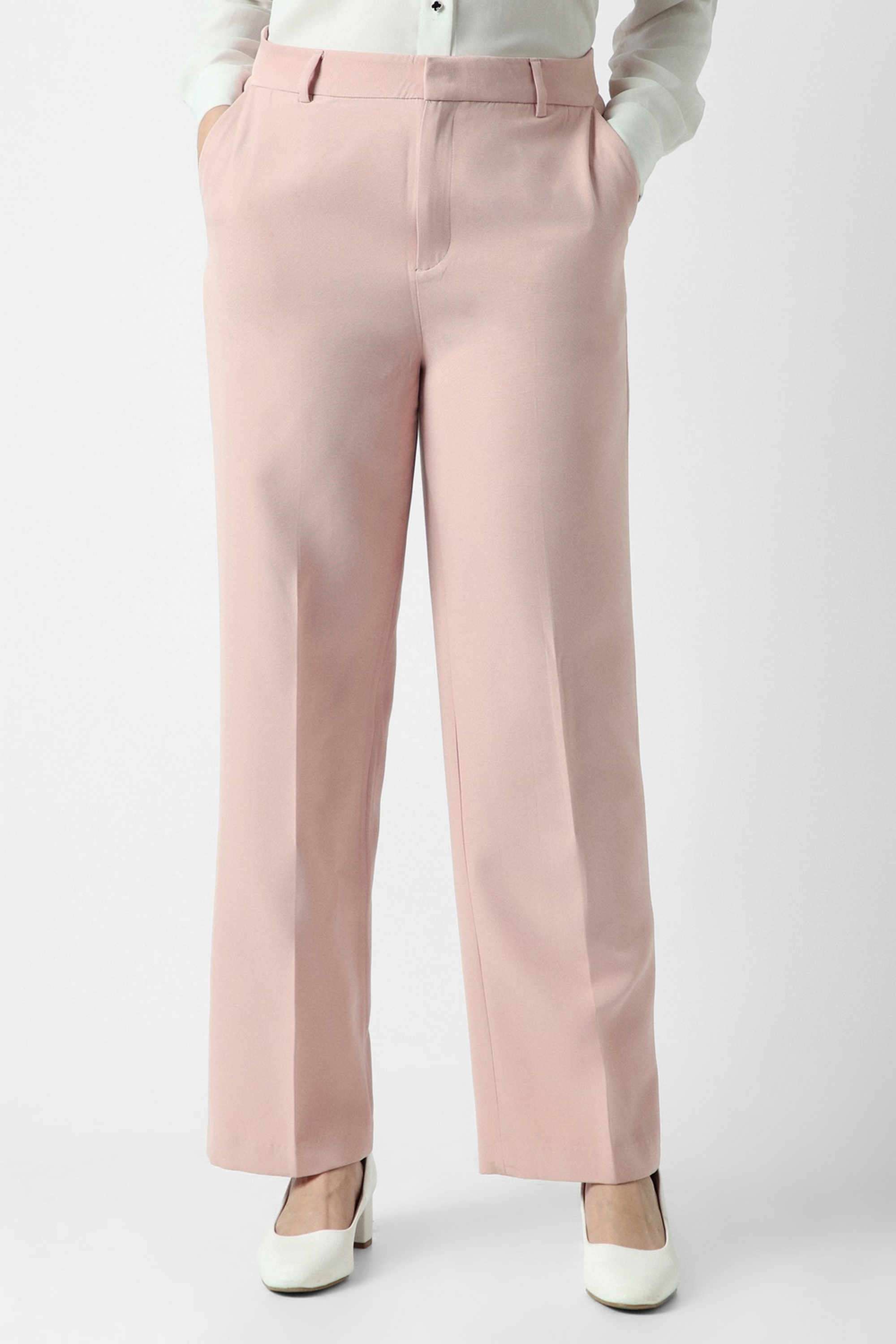 van heusen Solid Straight Fit Blended Fabric Women's Formal Wear Trousers-picture-38