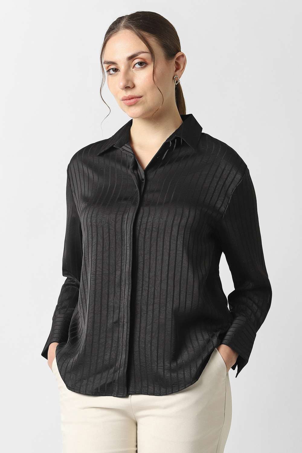 Textured-Polyester-Women-s-Shirt