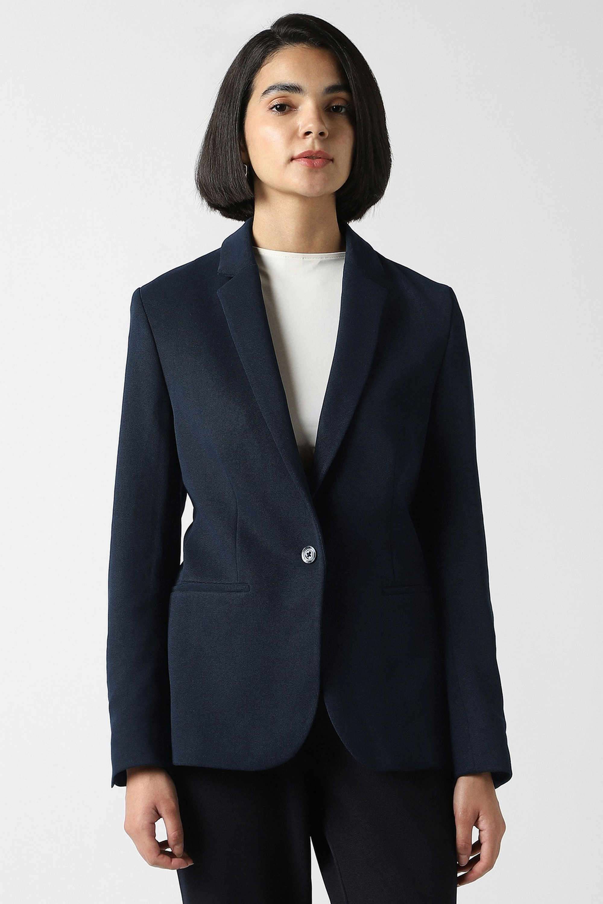 van heusen Solid Collared Blended Fabric Women's Formal Wear Blazer-picture-11