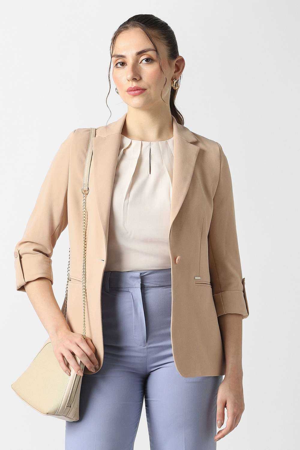 van heusen Solid Blended Fabric Regular Fit Women's Blazer-picture-11