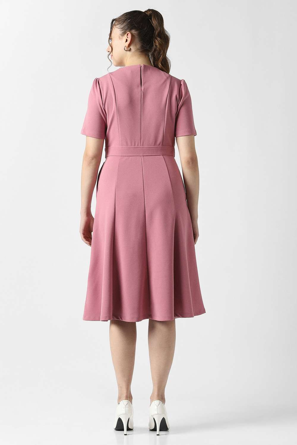 Solid-Polyester-Women-Dress