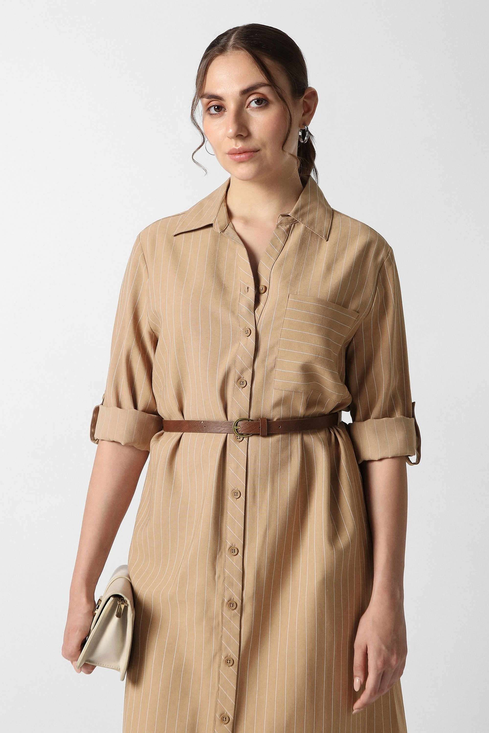 van heusen Stripes Collared Blended Fabric Women's Dress-picture-29