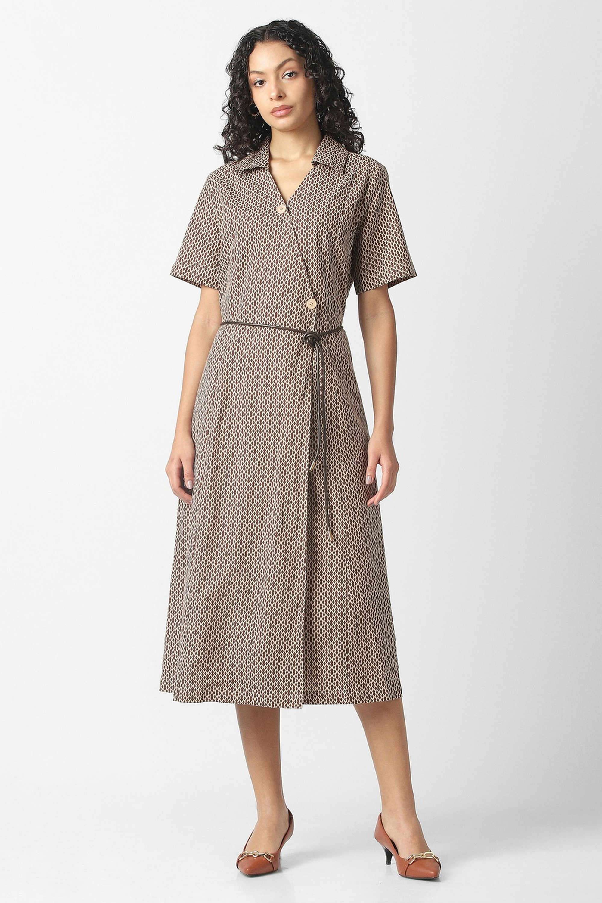 van heusen Modern Collared Blended Fabric Women's Dress-picture-29