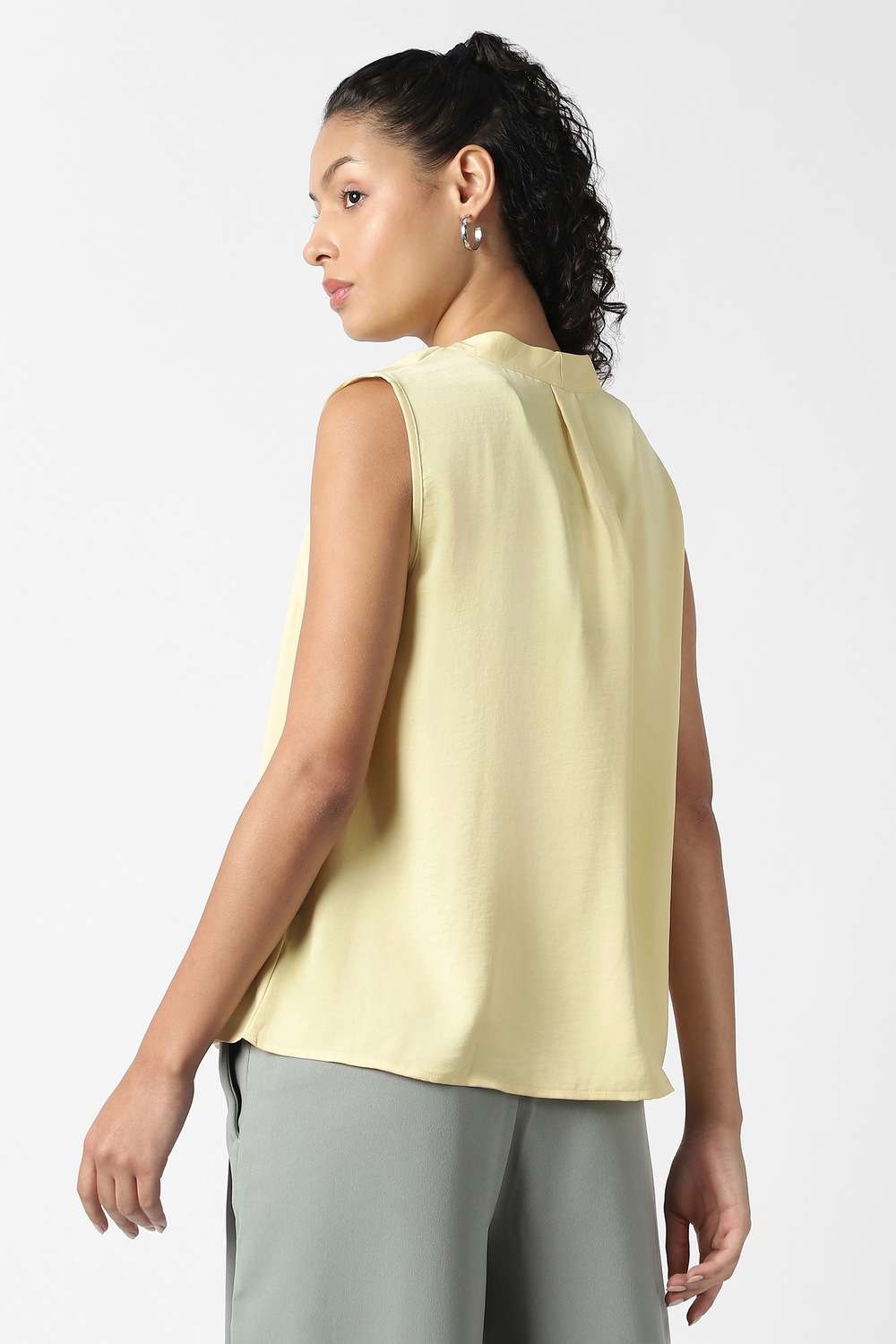 Solid-Polyester-Women-s-Top