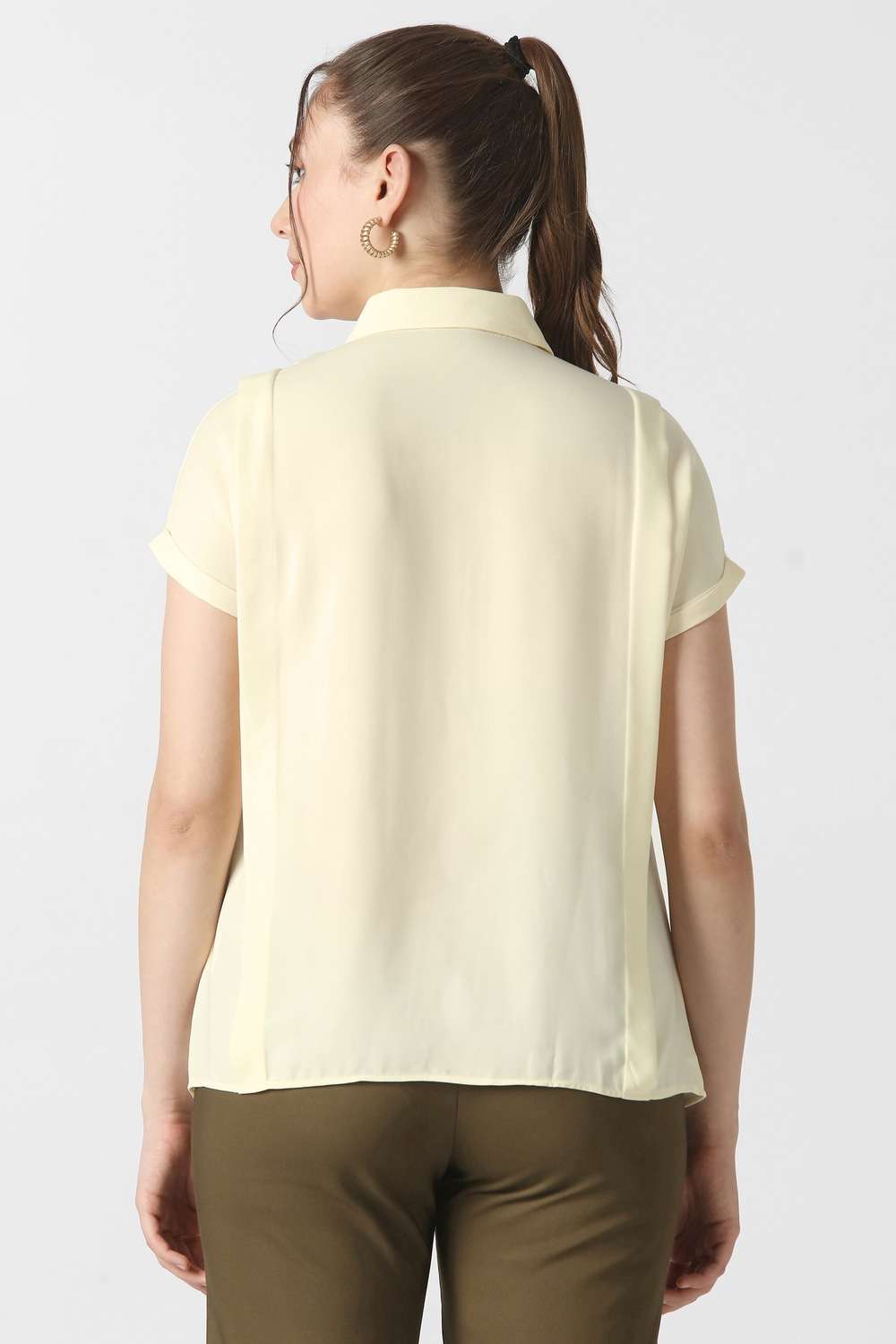 Solid-Polyester-Women-s-Shirt