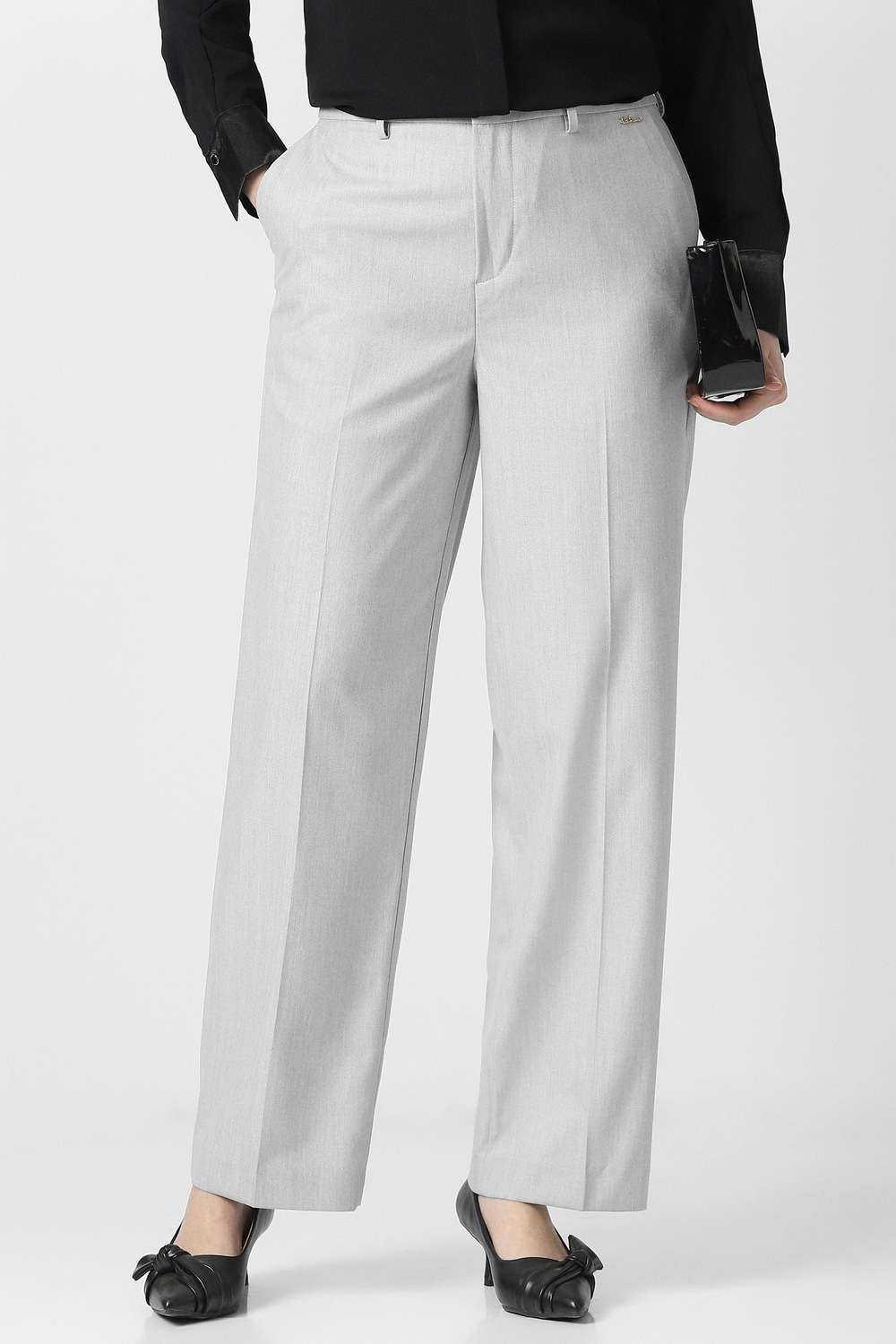 Polyester-Straight-Fit-Women-s-Trousers