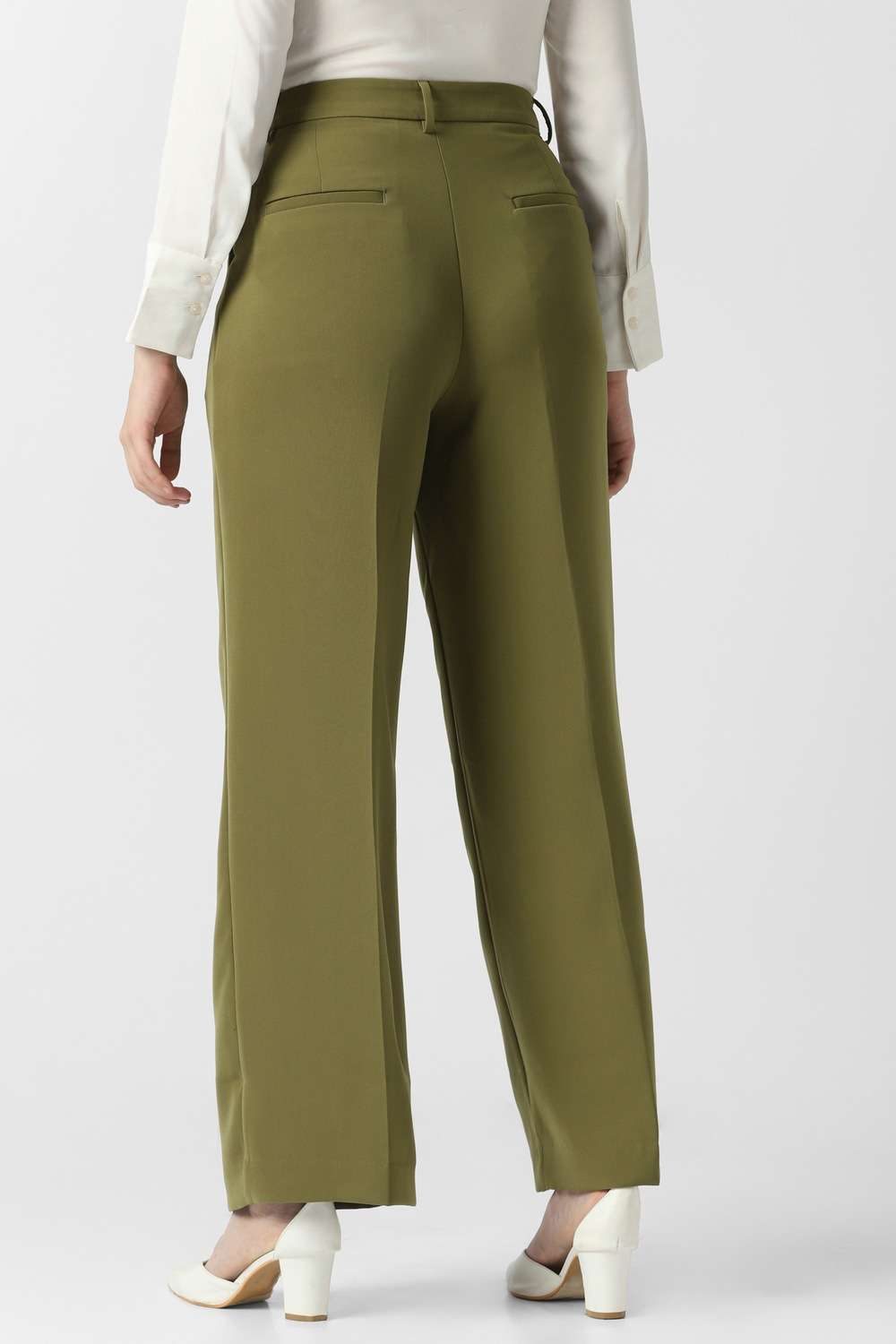 Polyester-Wide-Leg-Fit-Women-s-Trousers