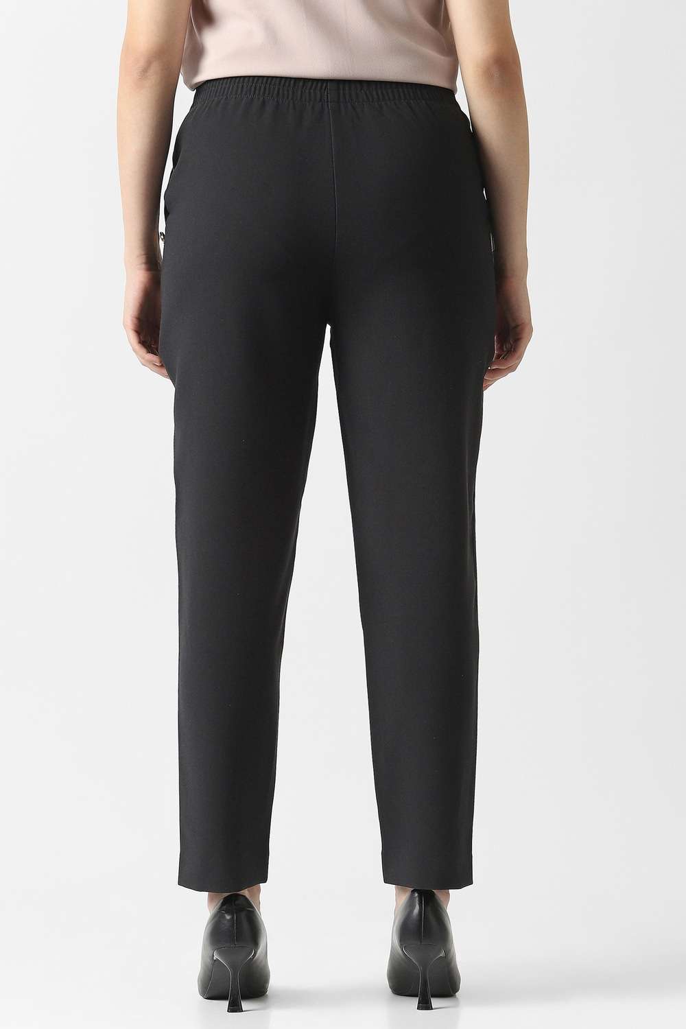 Polyester-Tapered-Fit-Women-s-Trousers