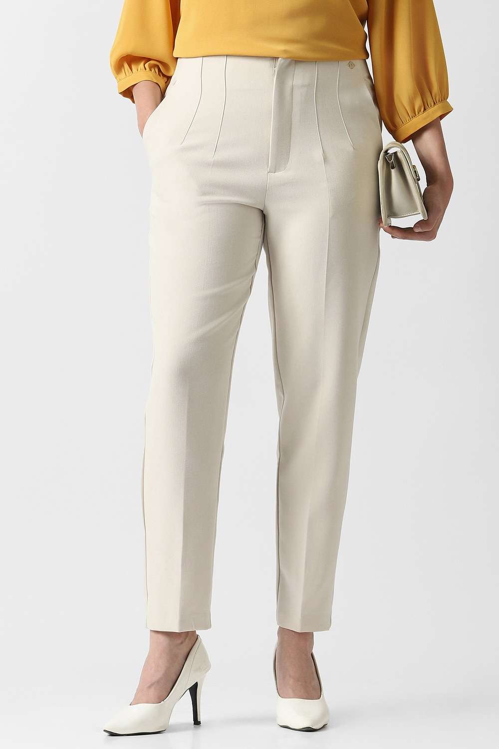 Polyester-Tapered-Fit-Women-s-Trousers