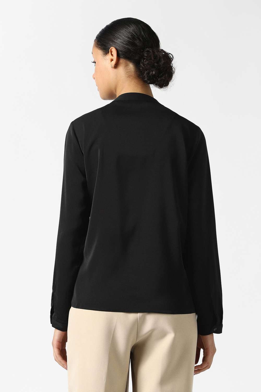 Solid-Polyester-Women-s-Shirt