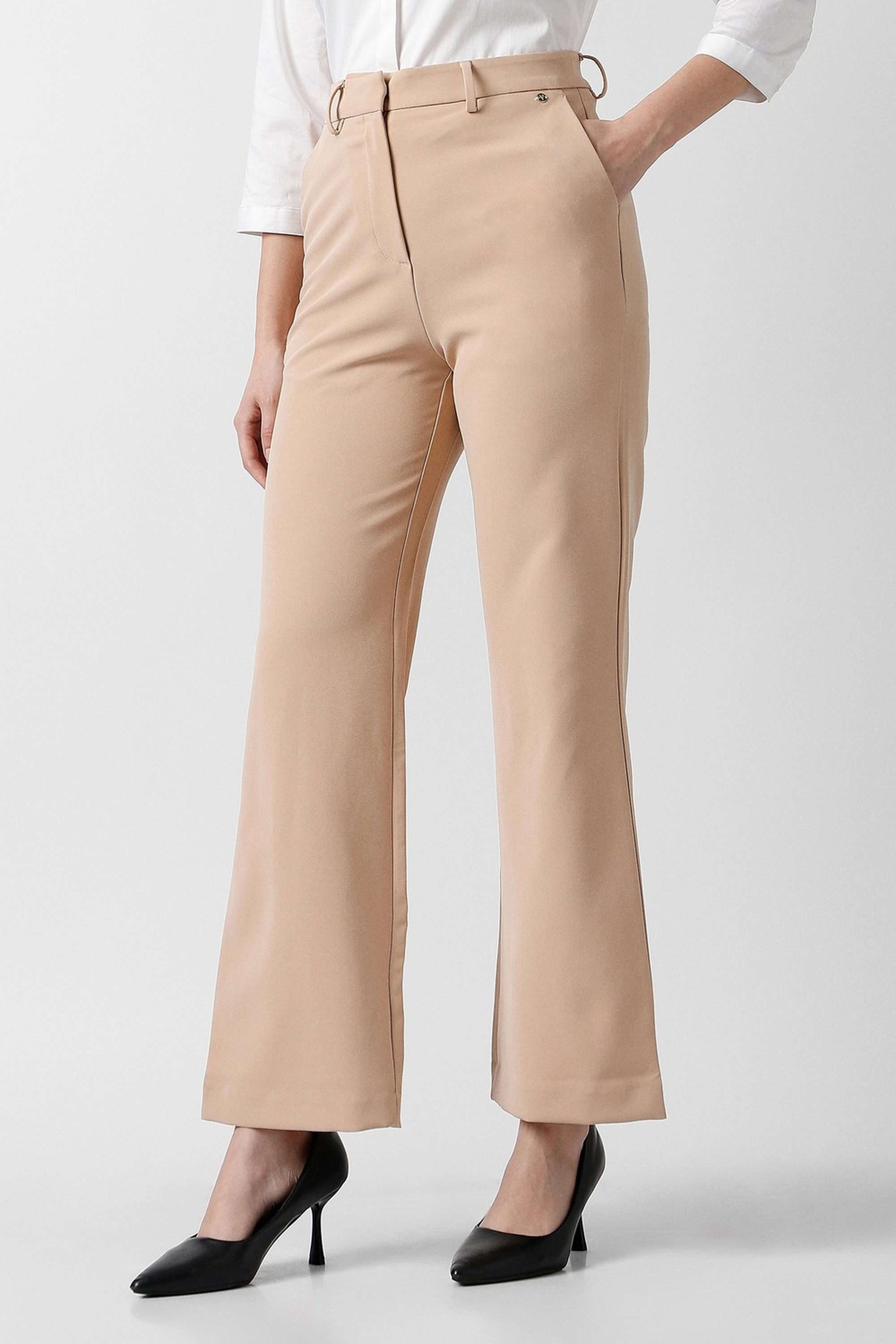 Solid-Regular-Fit-Blended-Fabric-Women-s-Casual-Wear-Trousers