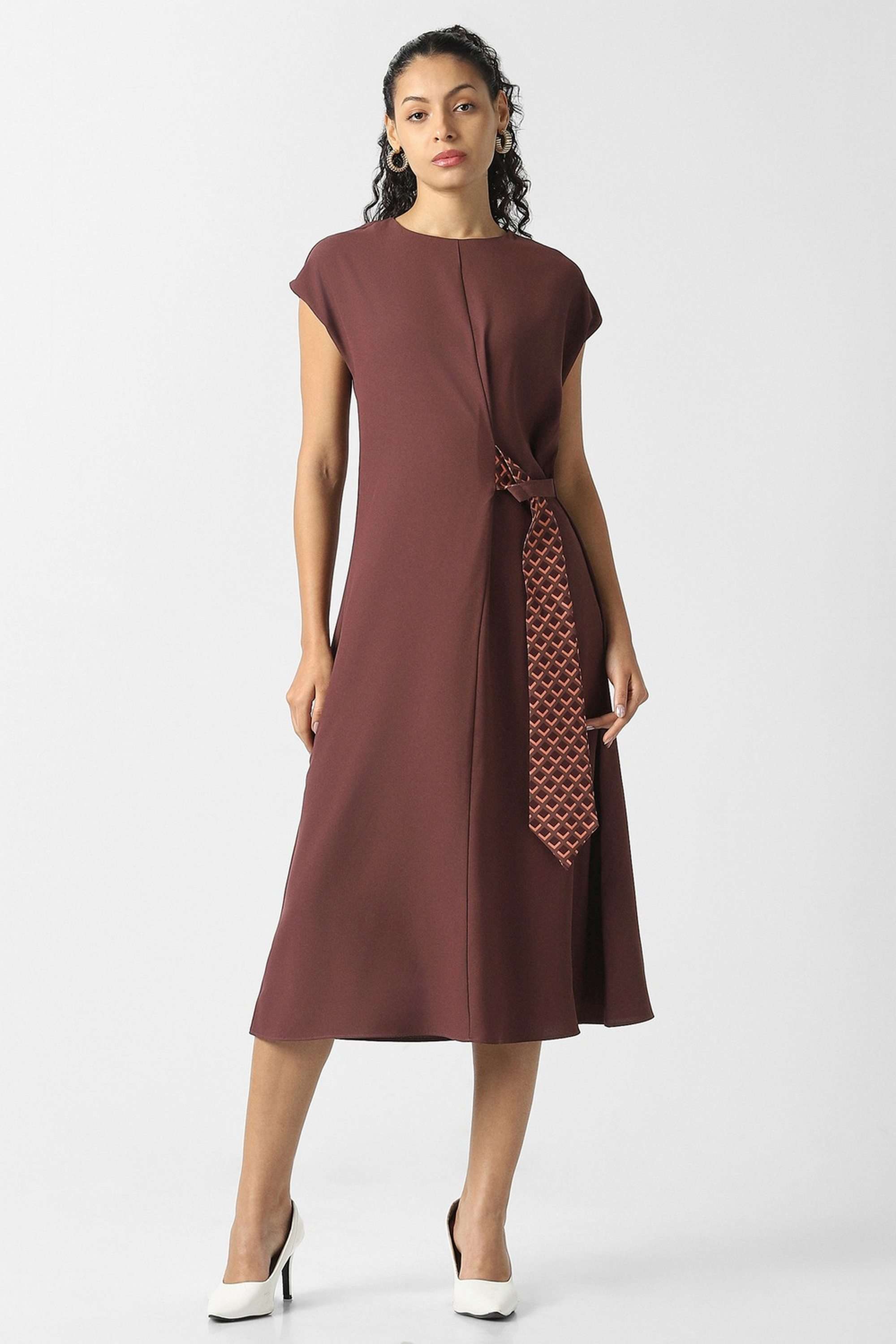 Solid-Blended-Fabric-Women-Dress