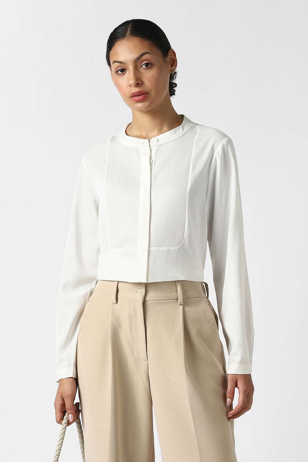 Solid-Polyester-Women-s-Shirt