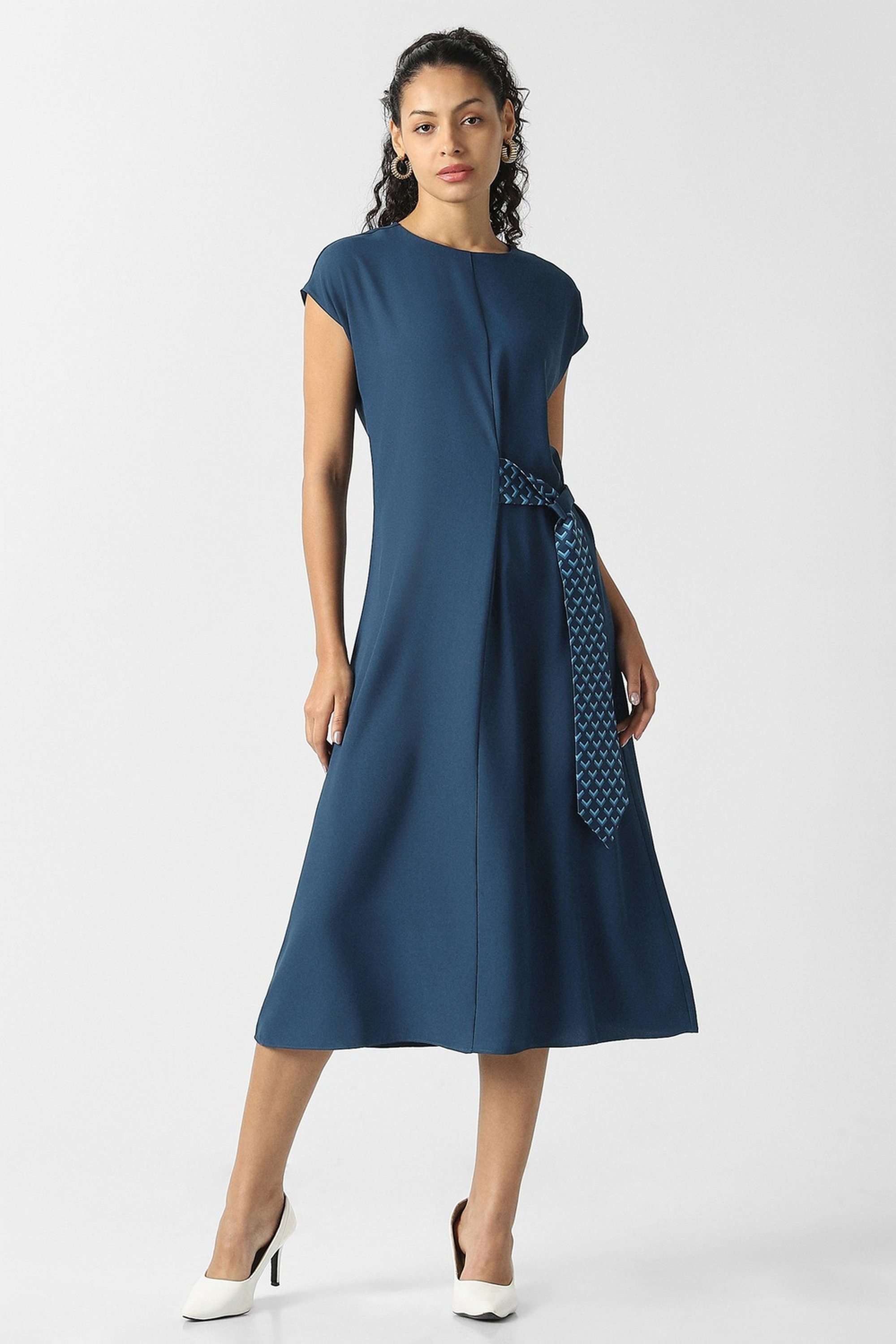 Solid-Blended-Fabric-Women-s-Dress