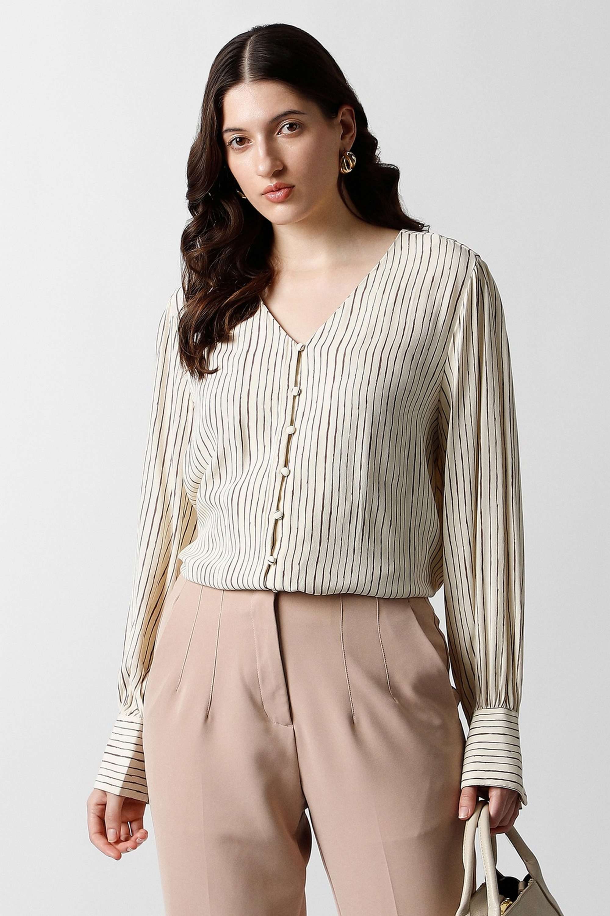 Solid-Blended-Fabric-Women-s-Top