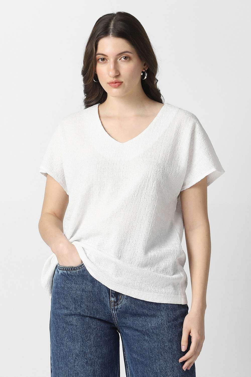 Solid-Polyester-Women-s-Top