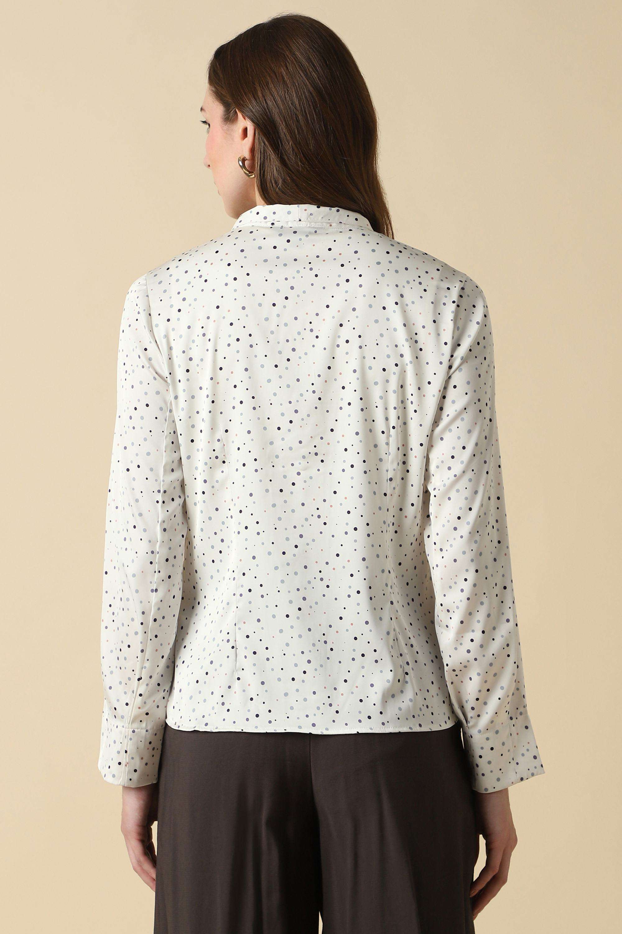 Printed-Viscose-V-Neck-Women-s-Shirt