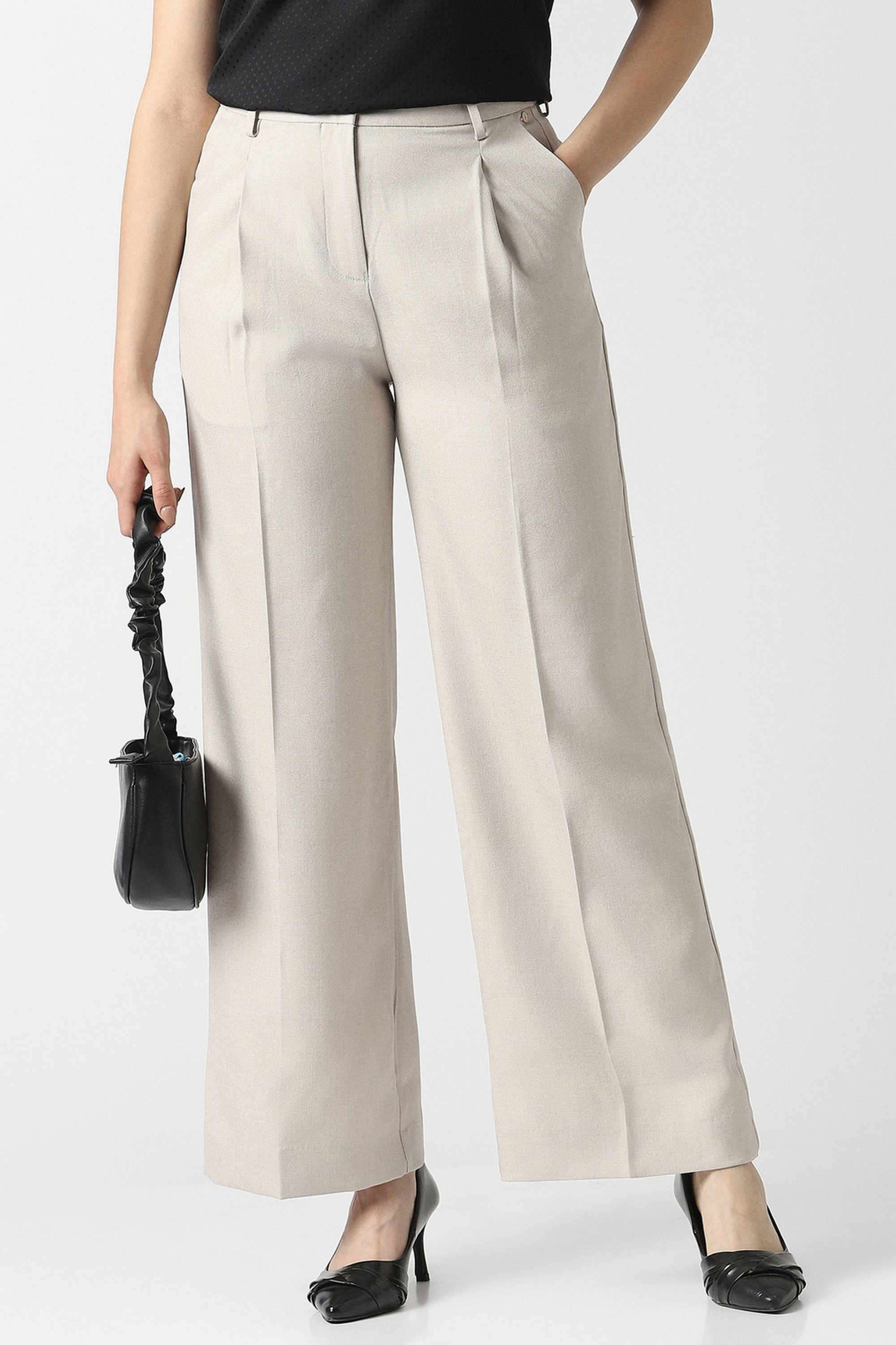 van heusen Solid Regular Fit Blended Fabric Women's Casual Wear Trousers-picture-10