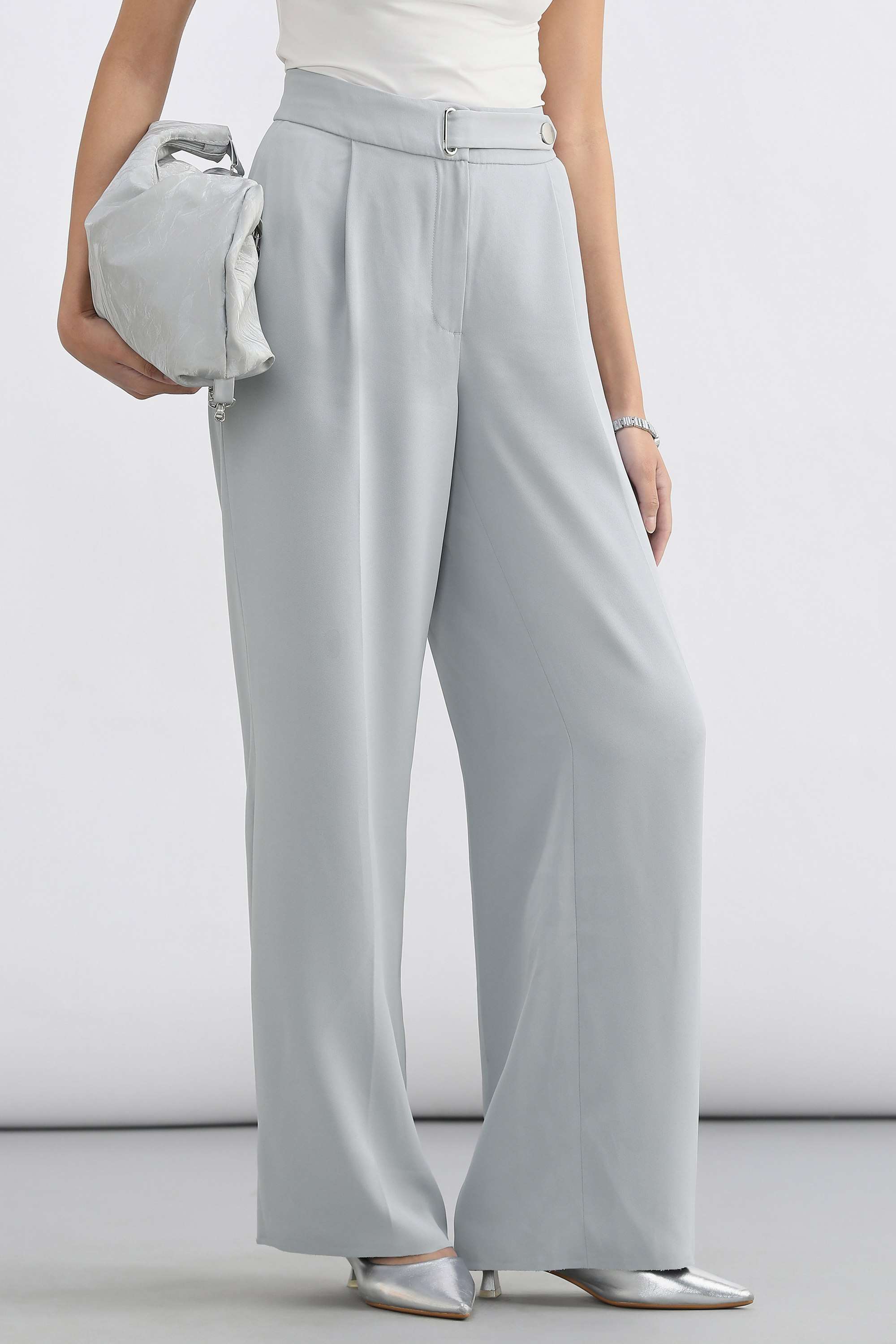 allen solly Solid Regular Fit Polyester Women's Formal Wear Trousers-picture-15
