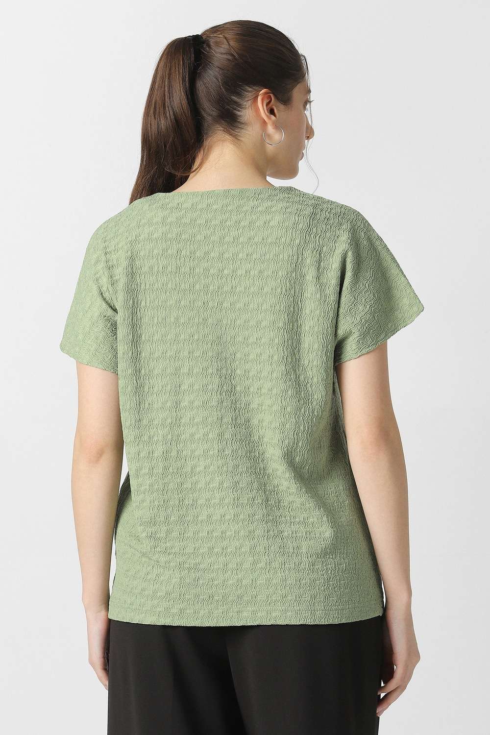 Solid-Polyester-Women-s-Top