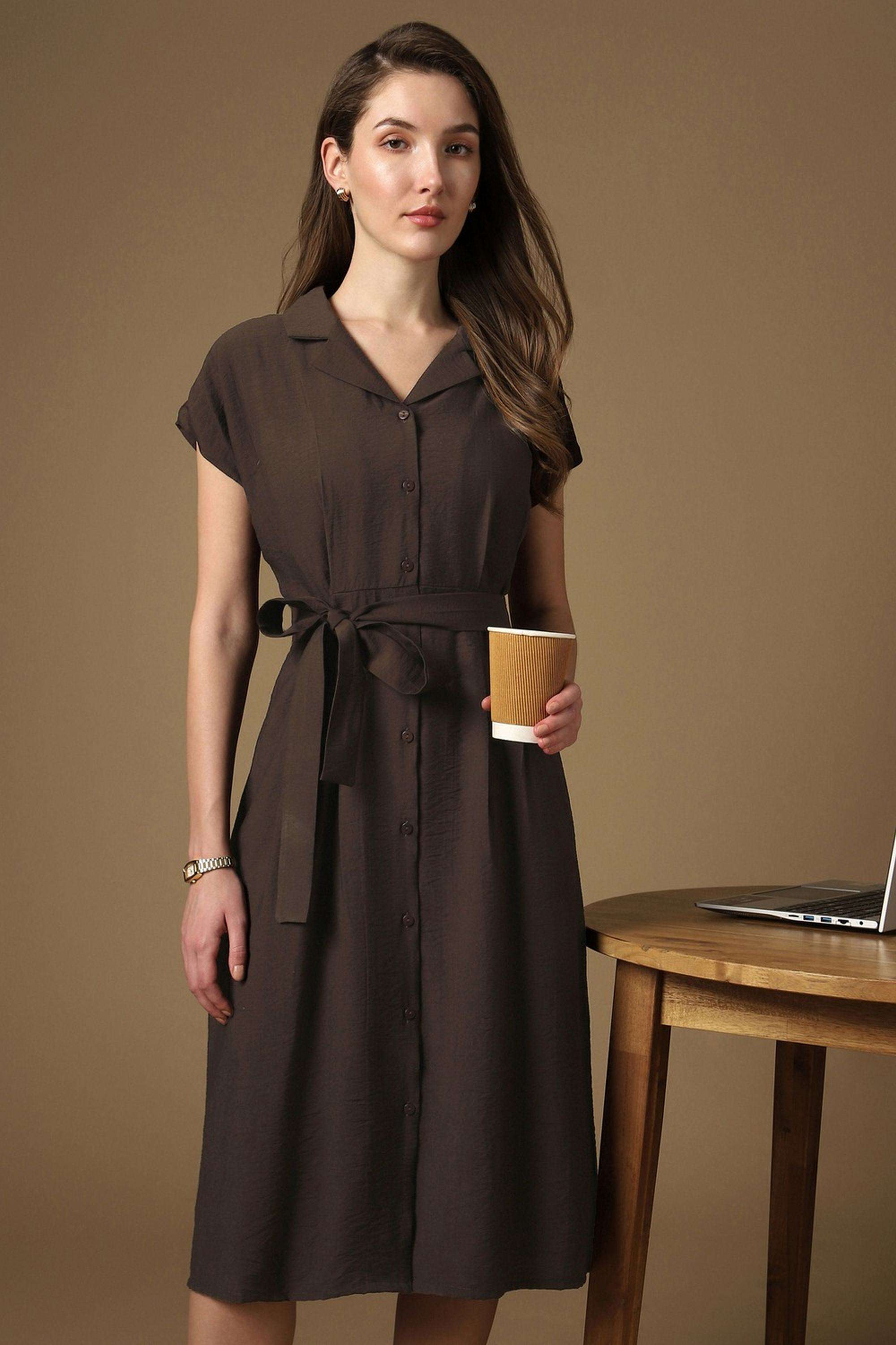 Solid-Polyester-Women-s-Top