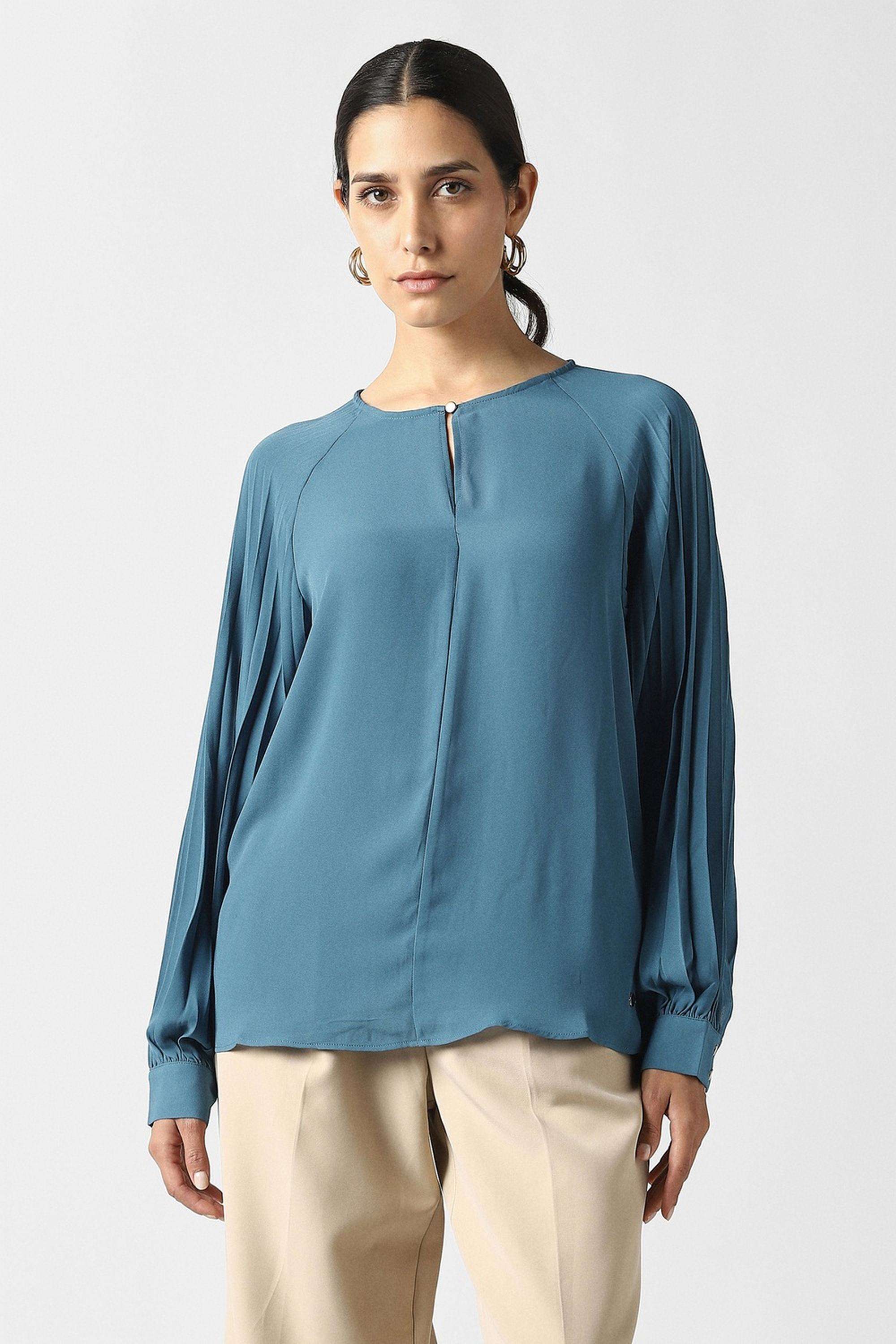 Solid-Polyester-Women-s-Shirt