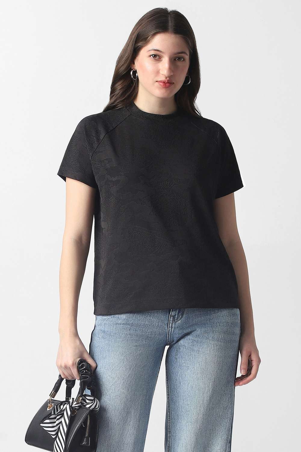 Solid-Polyester-Women-s-Top