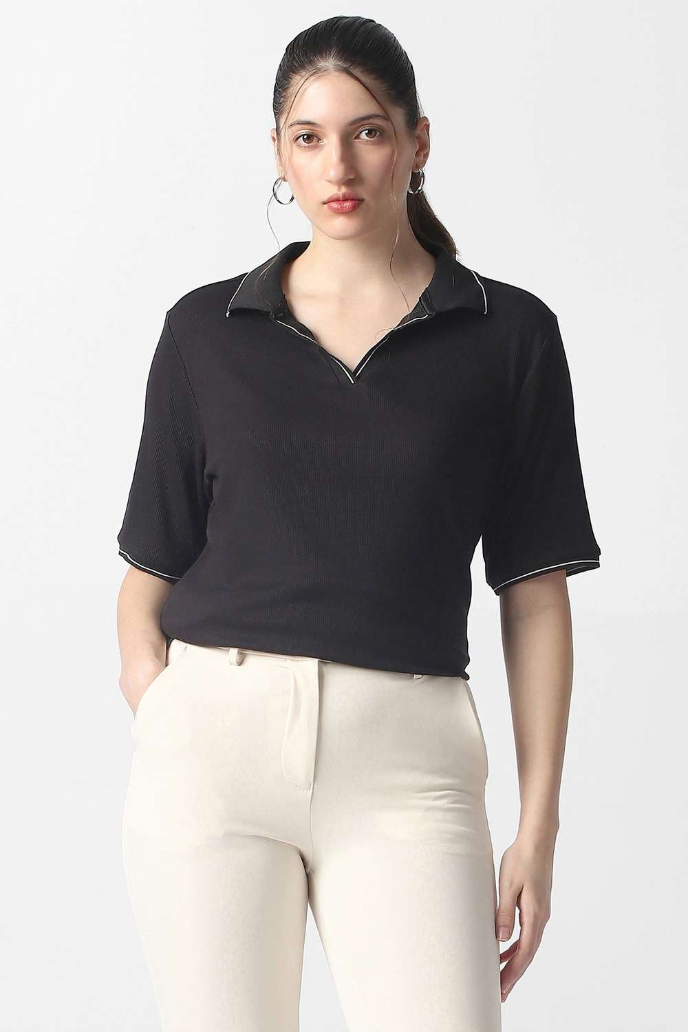 Solid-Cotton-Women-s-Top