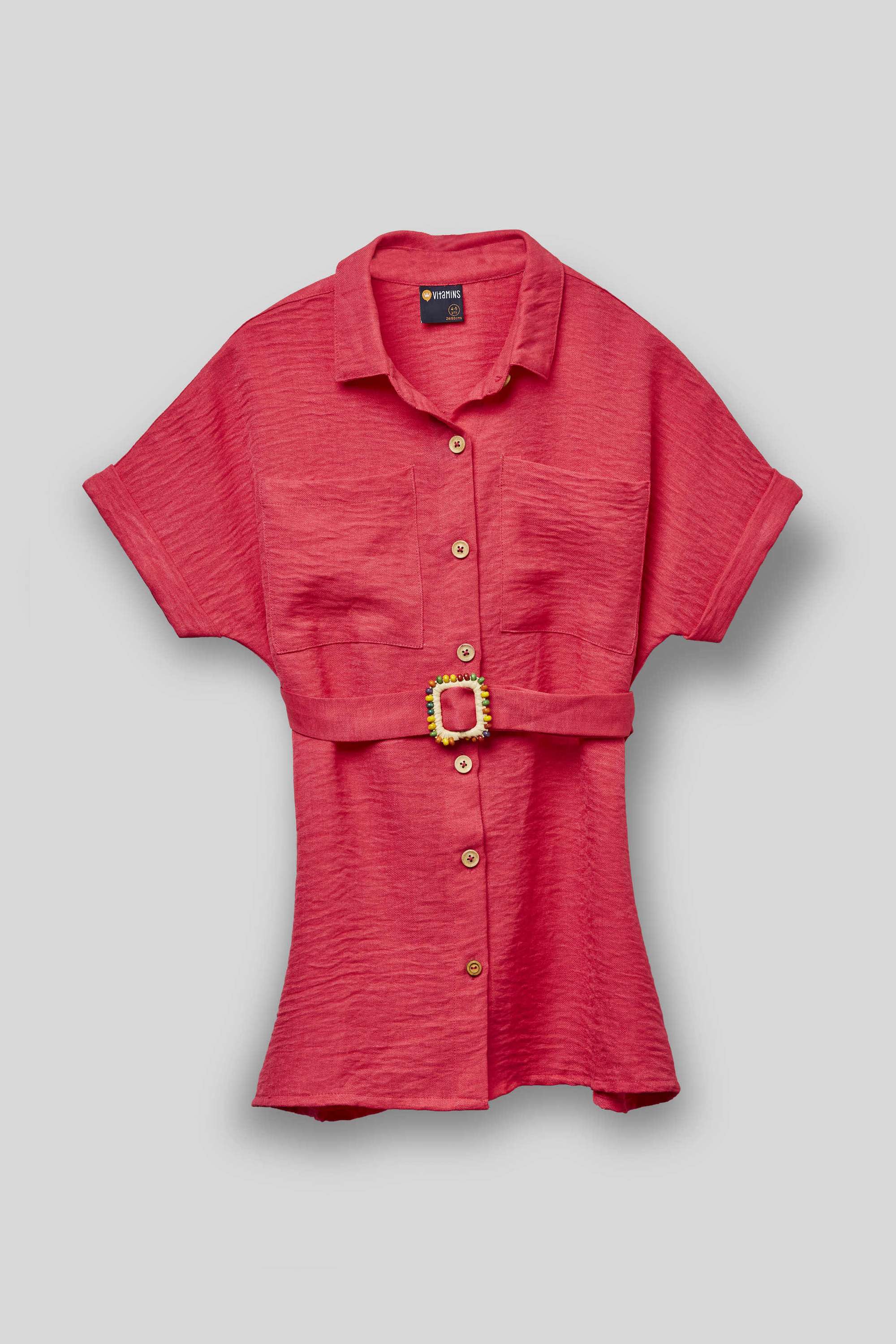 Textured-Polyester-Collared-Girls-Casual-Wear-Dress