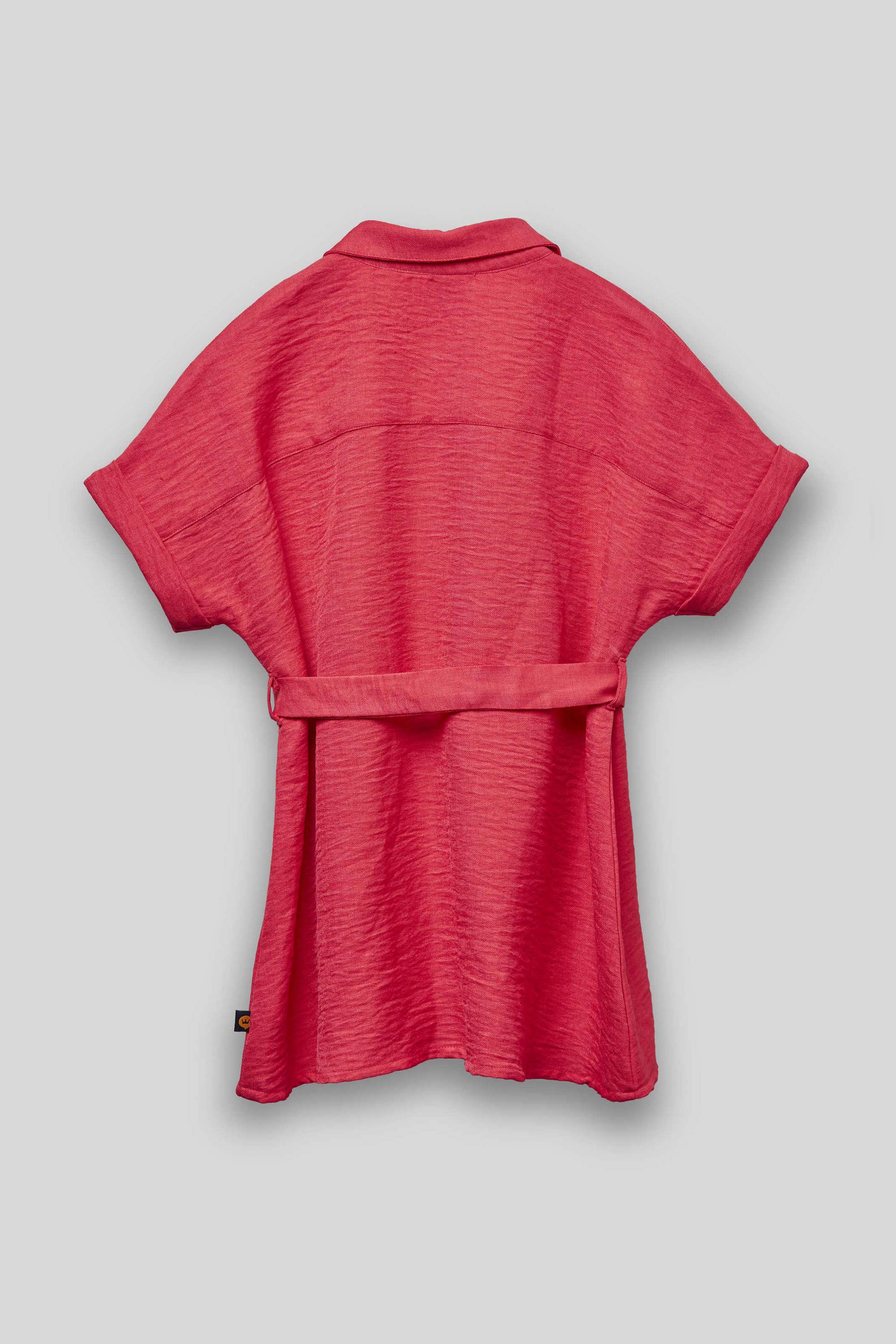 Textured-Polyester-Collared-Girls-Casual-Wear-Dress