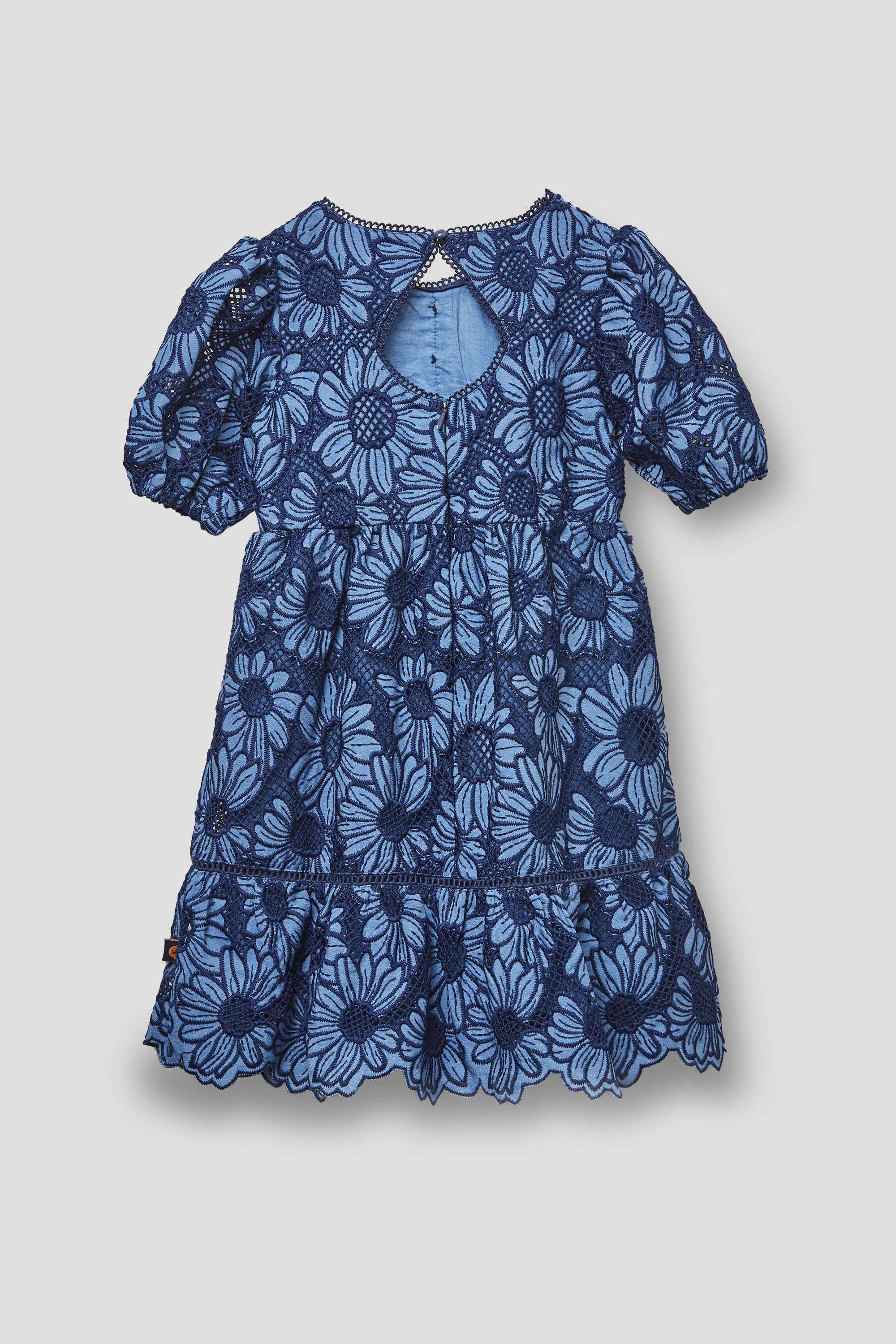 Schiffli-Polyester-Round-Neck-Girls-Casual-Wear-Dress