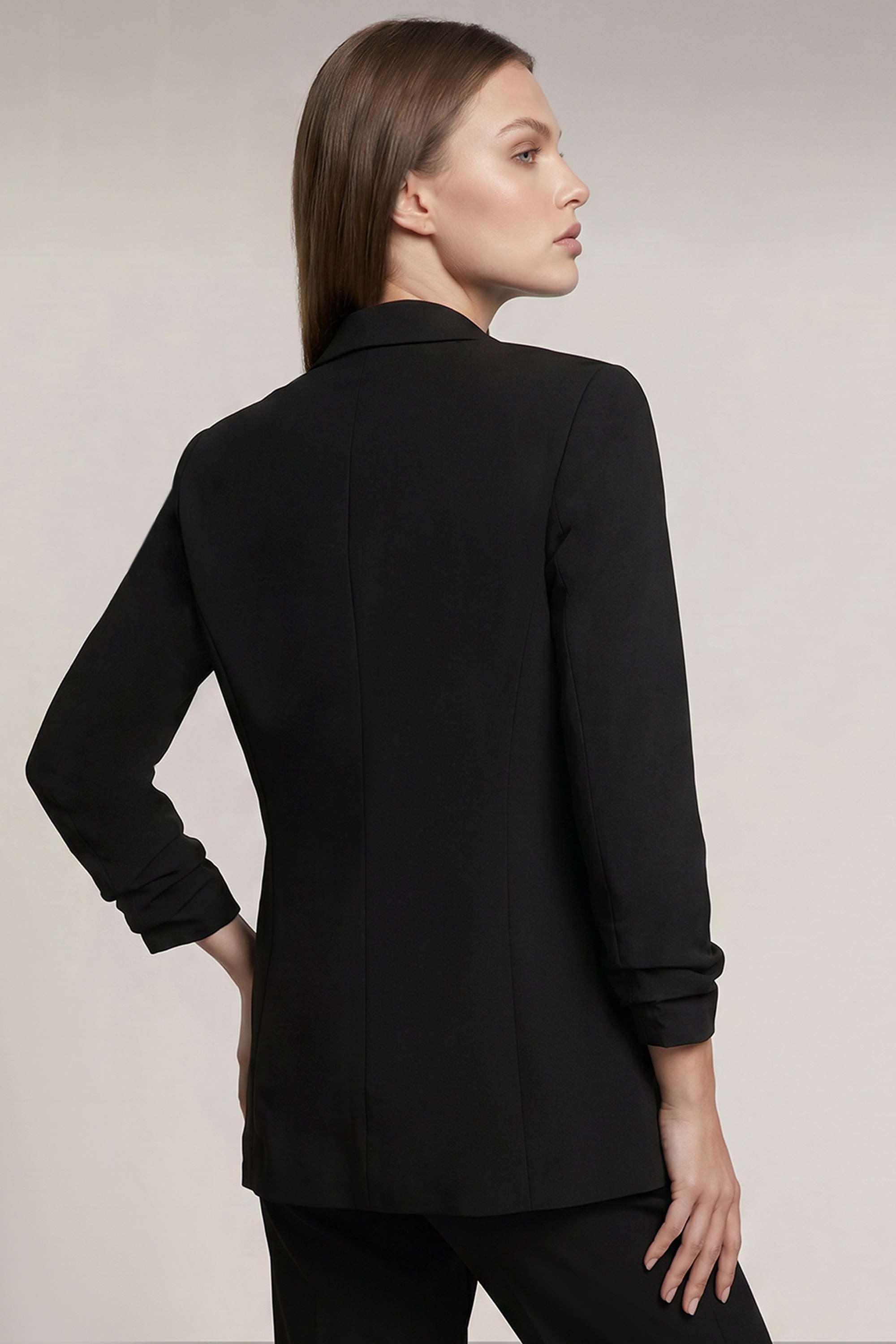 womens blazer black polyester blazer
