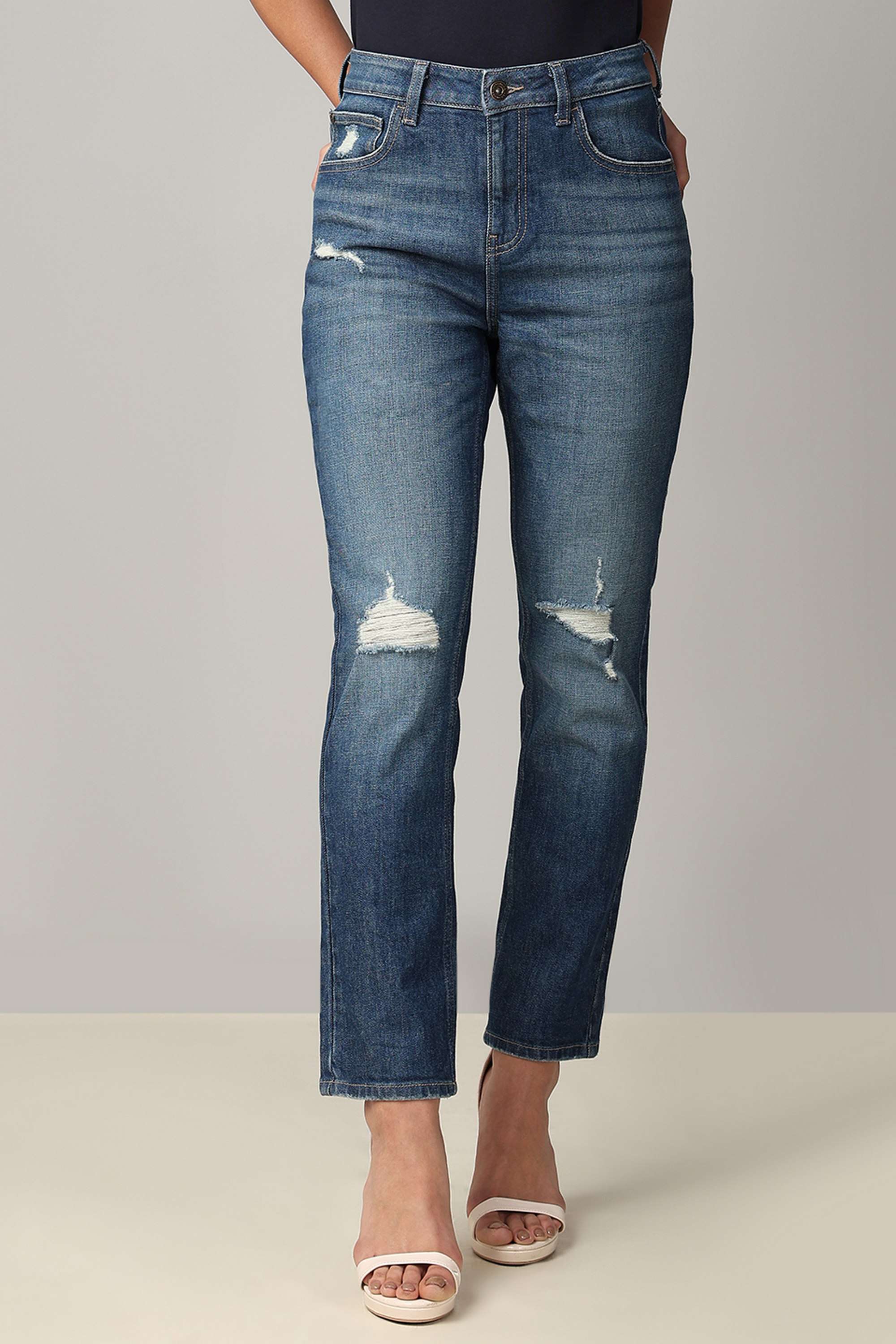 vero moda Solid Cotton Regular Fit Women's Jeans-picture-27