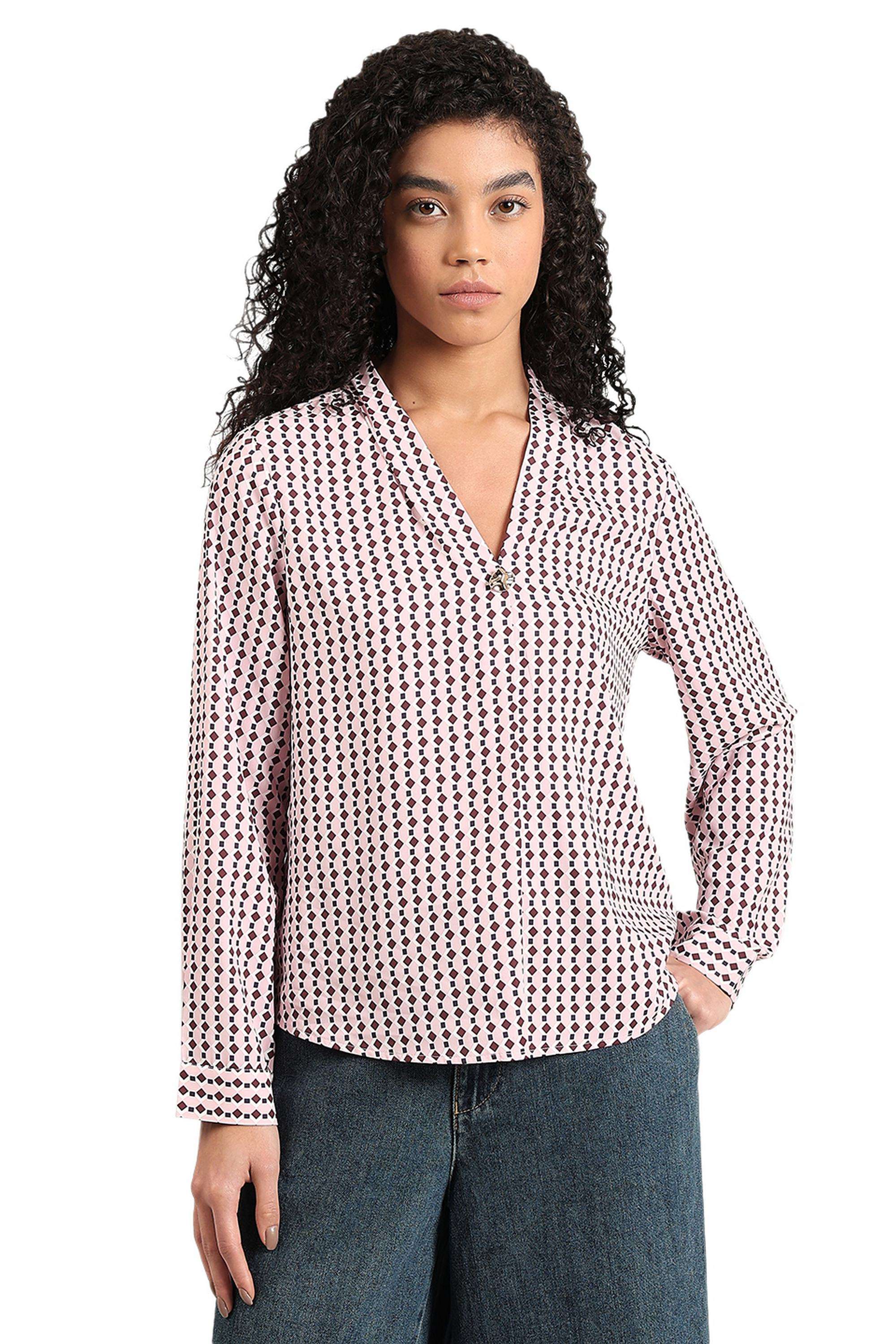 Solid-Polyester-Women-s-Top