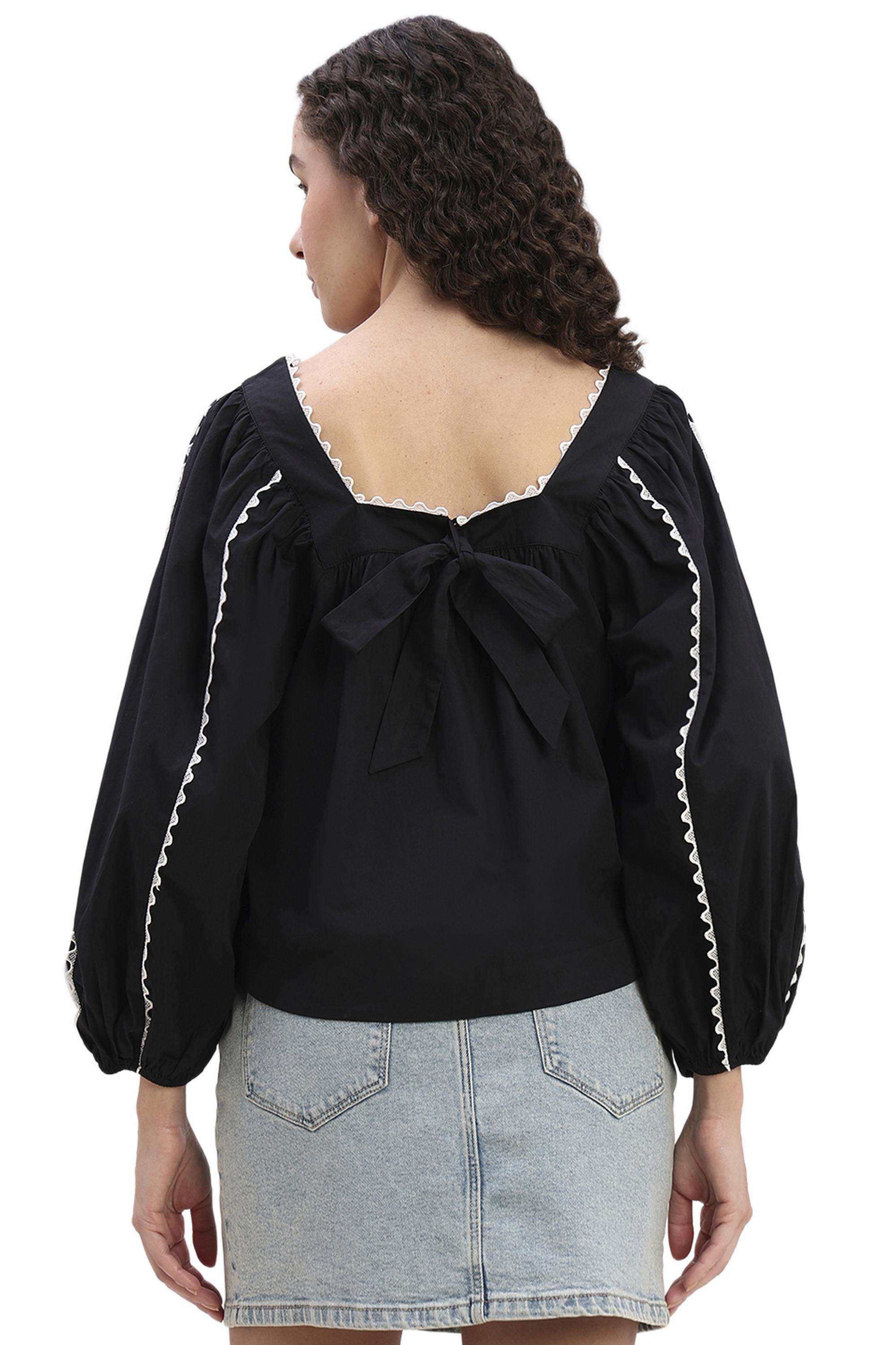 Solid-Cotton-Women-s-Top