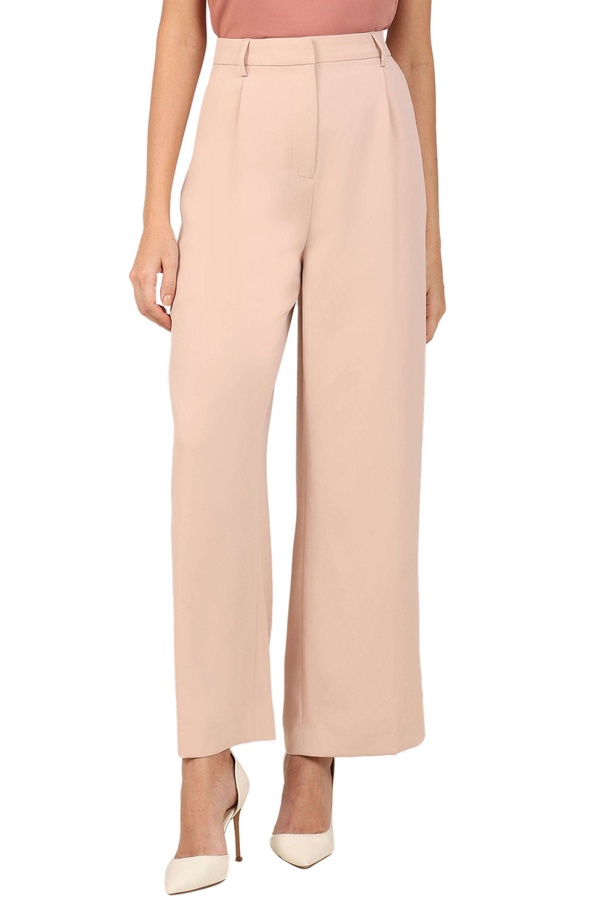 Solid-Polyester-Women-s-Casual-Wear-Pants