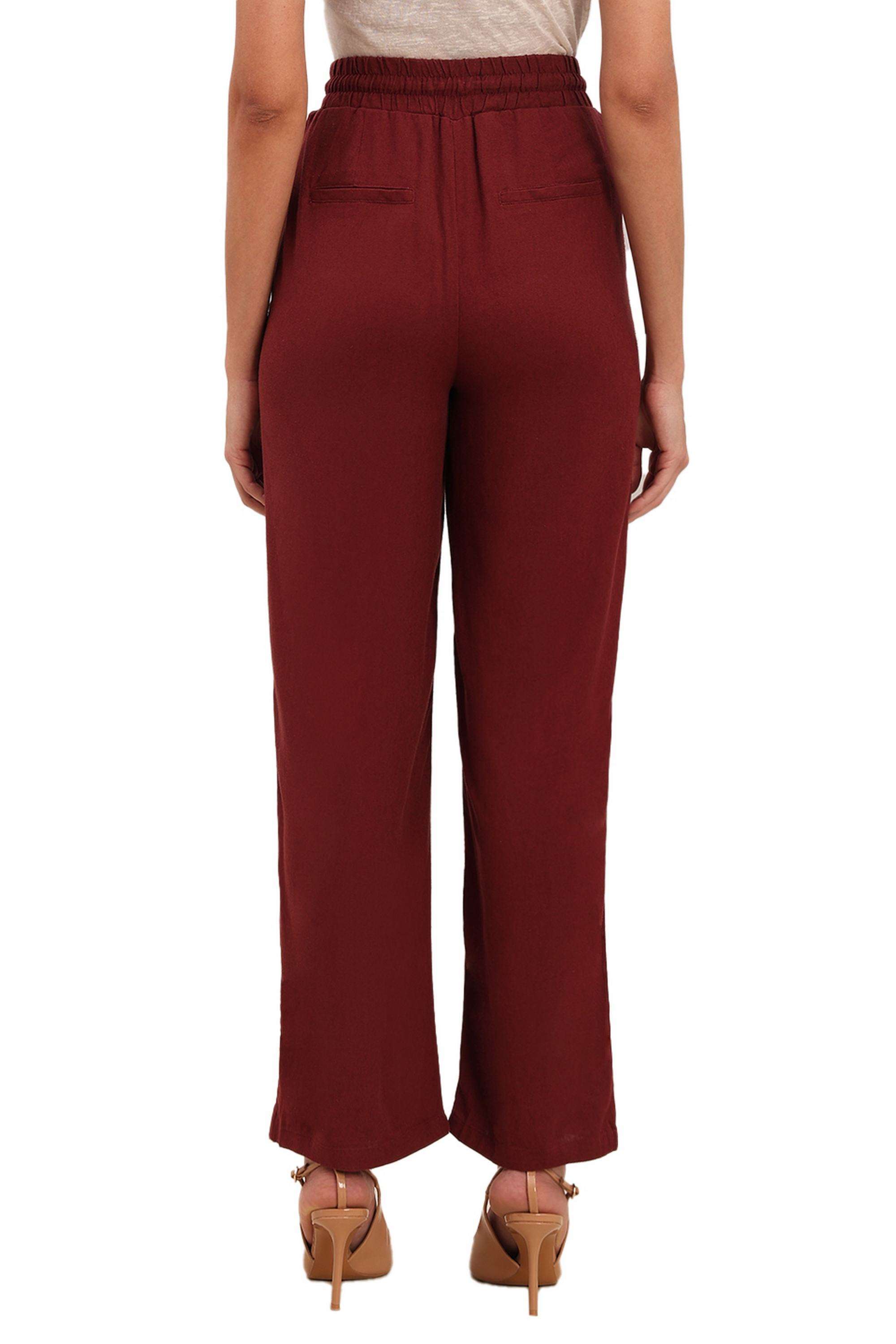 Mid-Rise-Viscose-Regular-Fit-Women-s-Pants