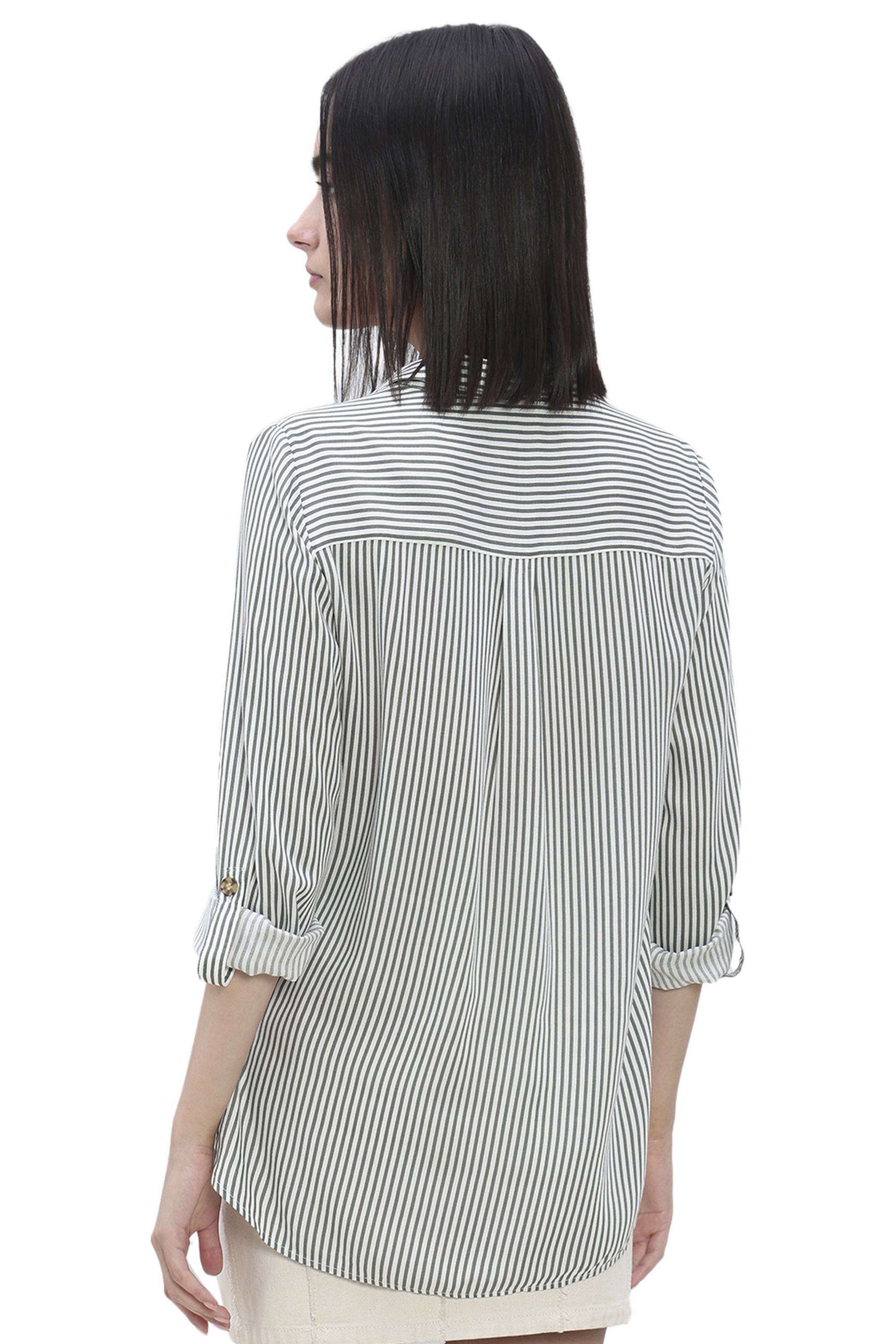 Printed-Viscose-V-Neck-Women-s-Shirt