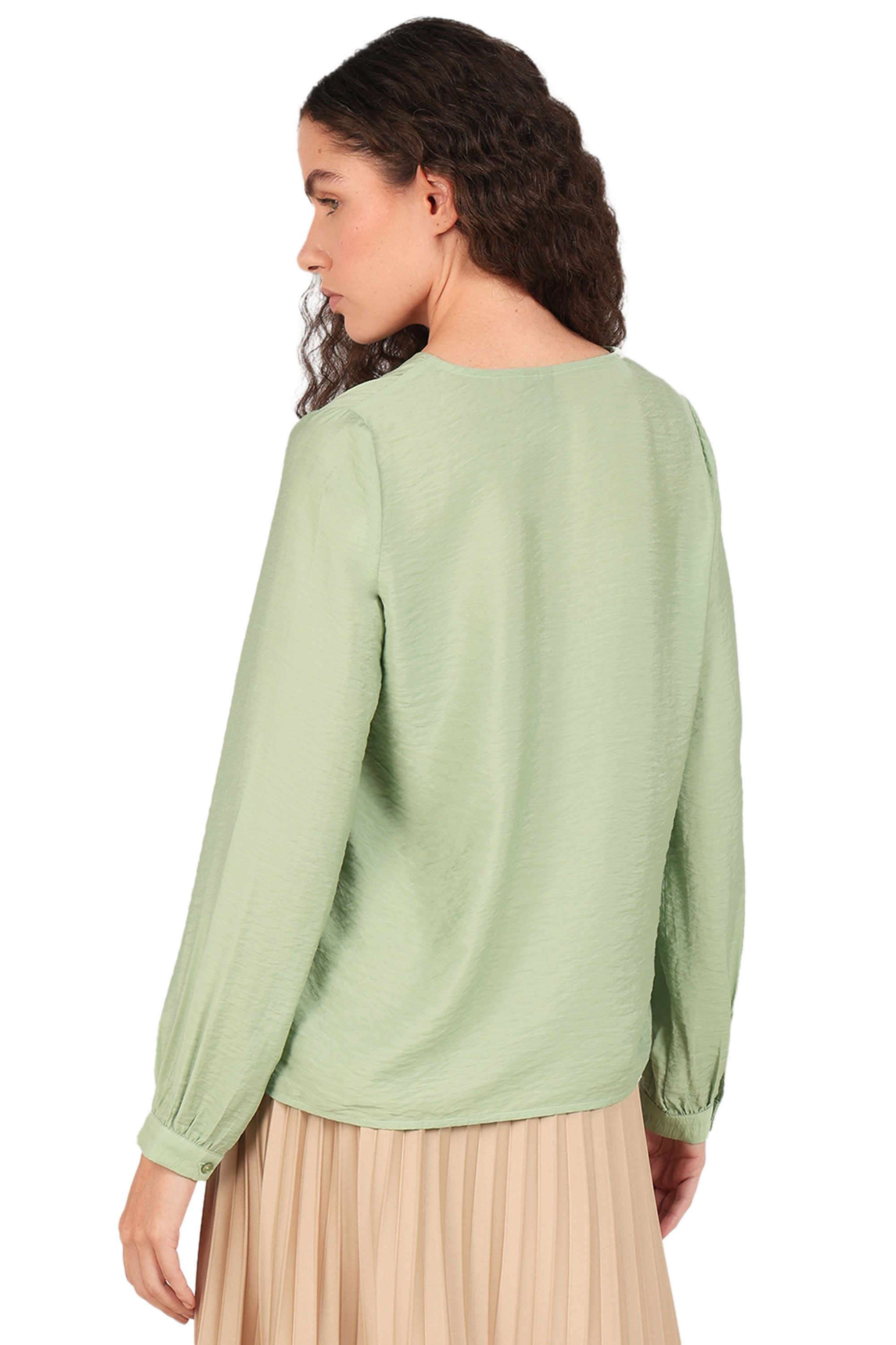 Solid-Viscose-V-Neck-Women-s-Top