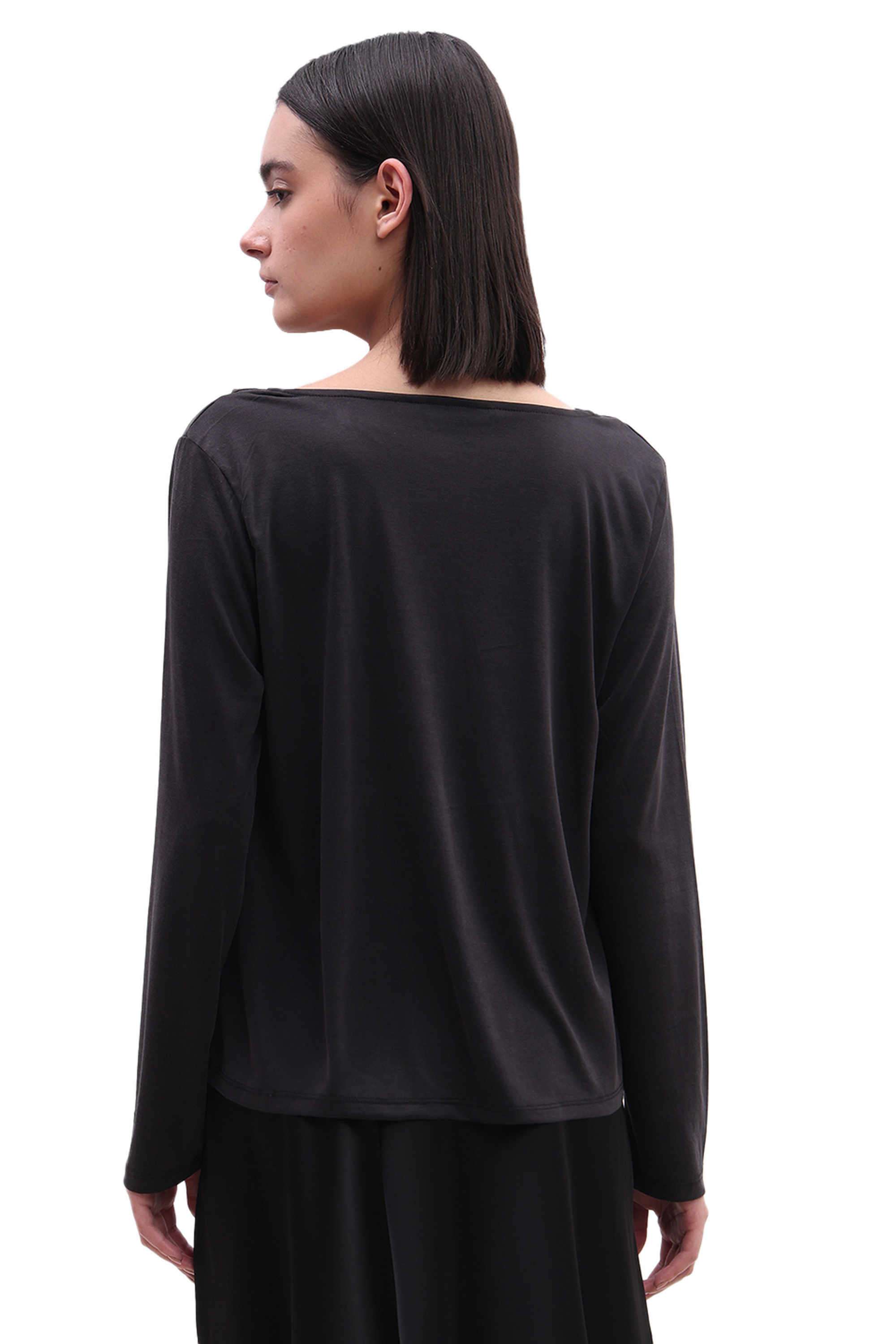 Solid-Viscose-V-Neck-Women-s-Top