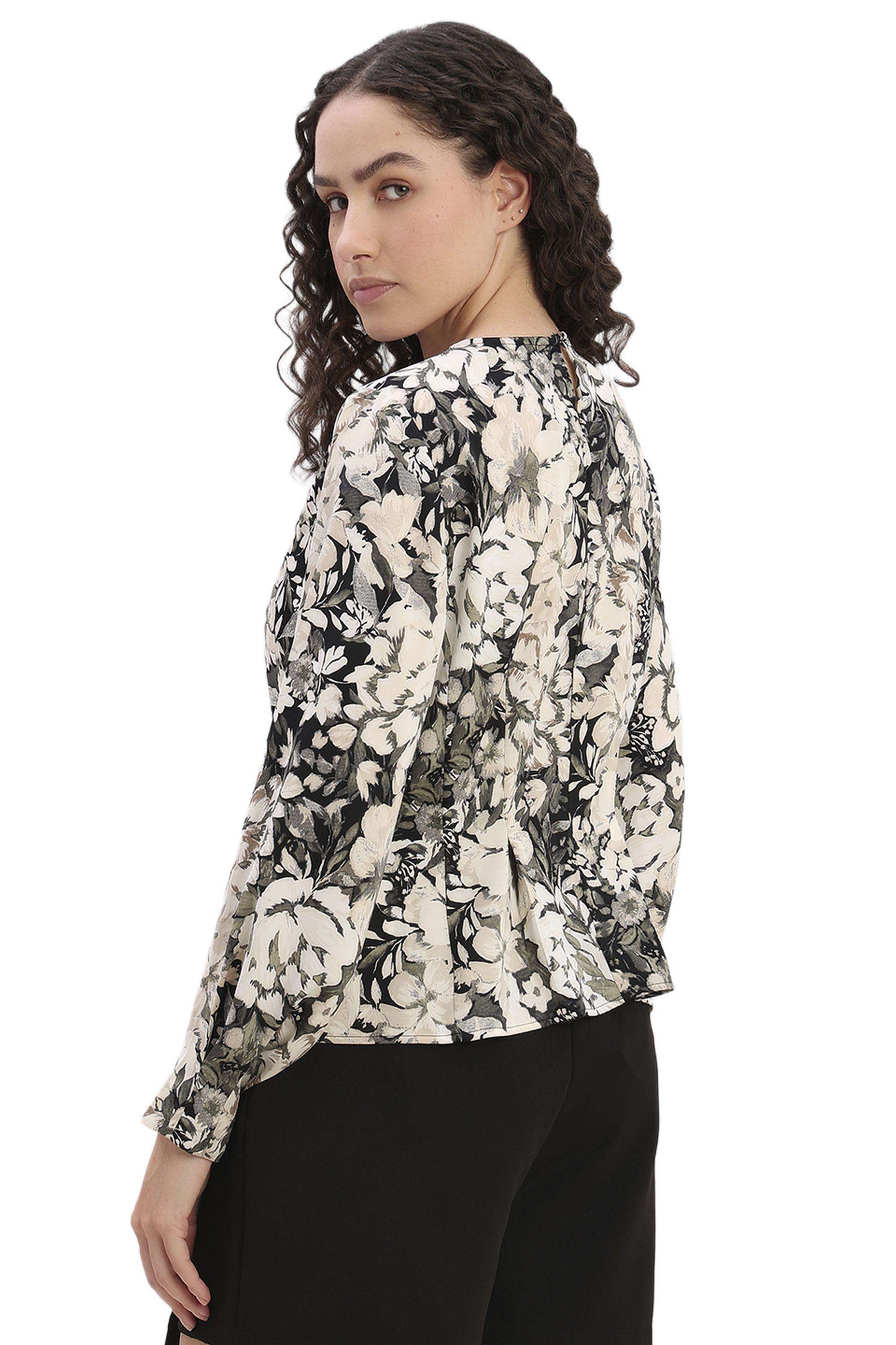 Printed-Polyester-Round-Neck-Women-s-Top