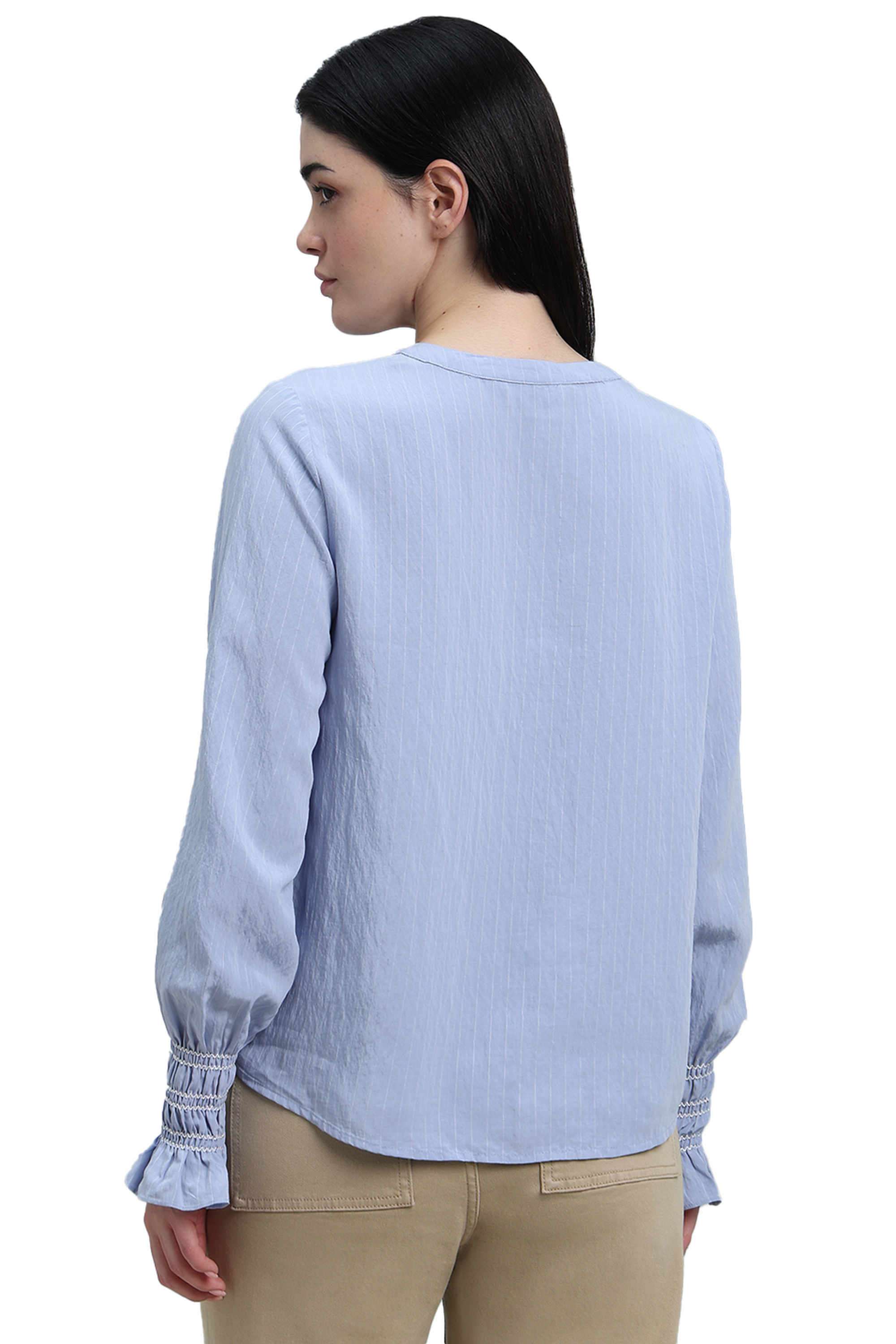 Solid-Viscose-V-Neck-Women-s-Top