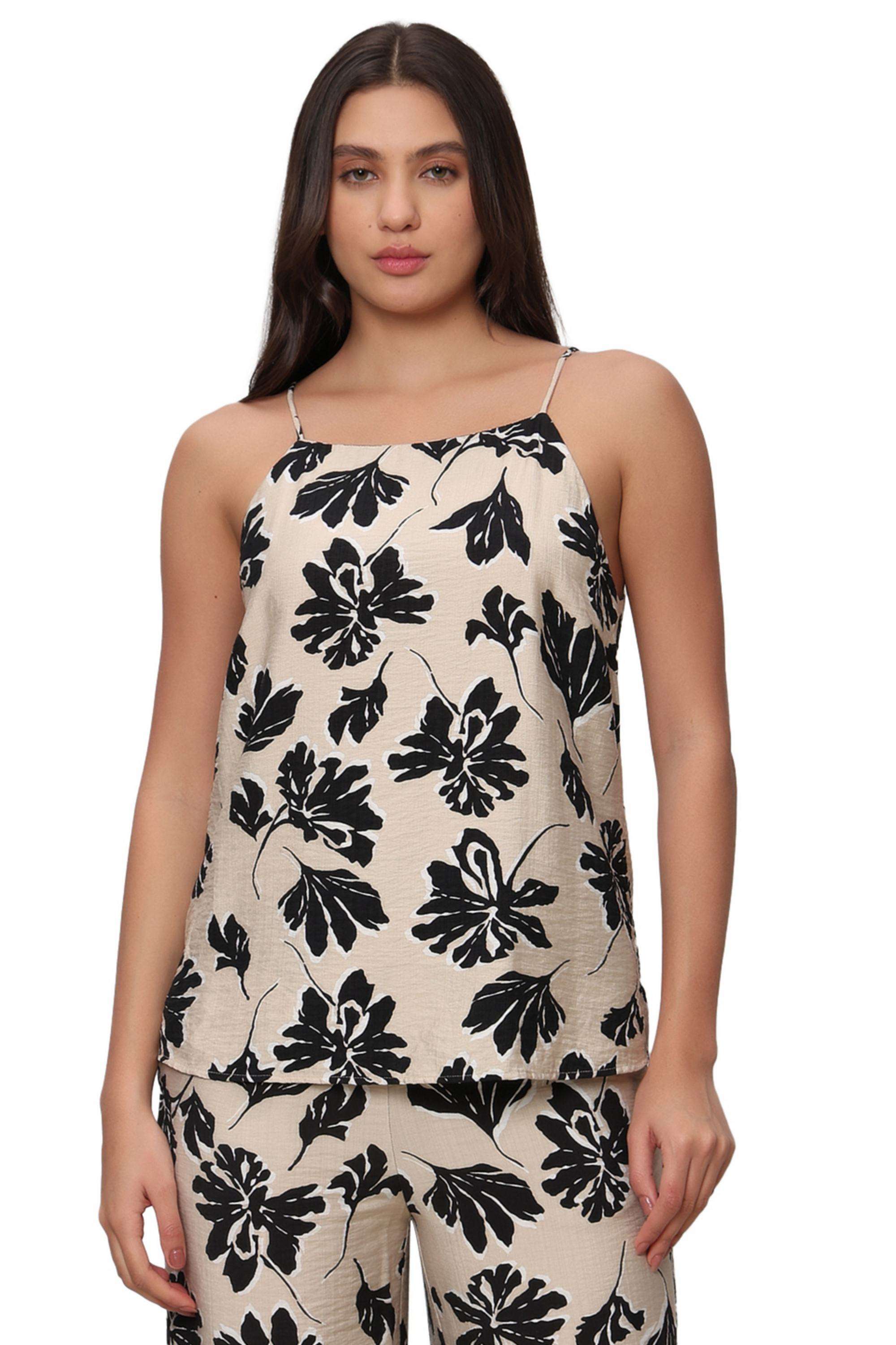 Printed-Viscose-Round-Neck-Women-s-Top