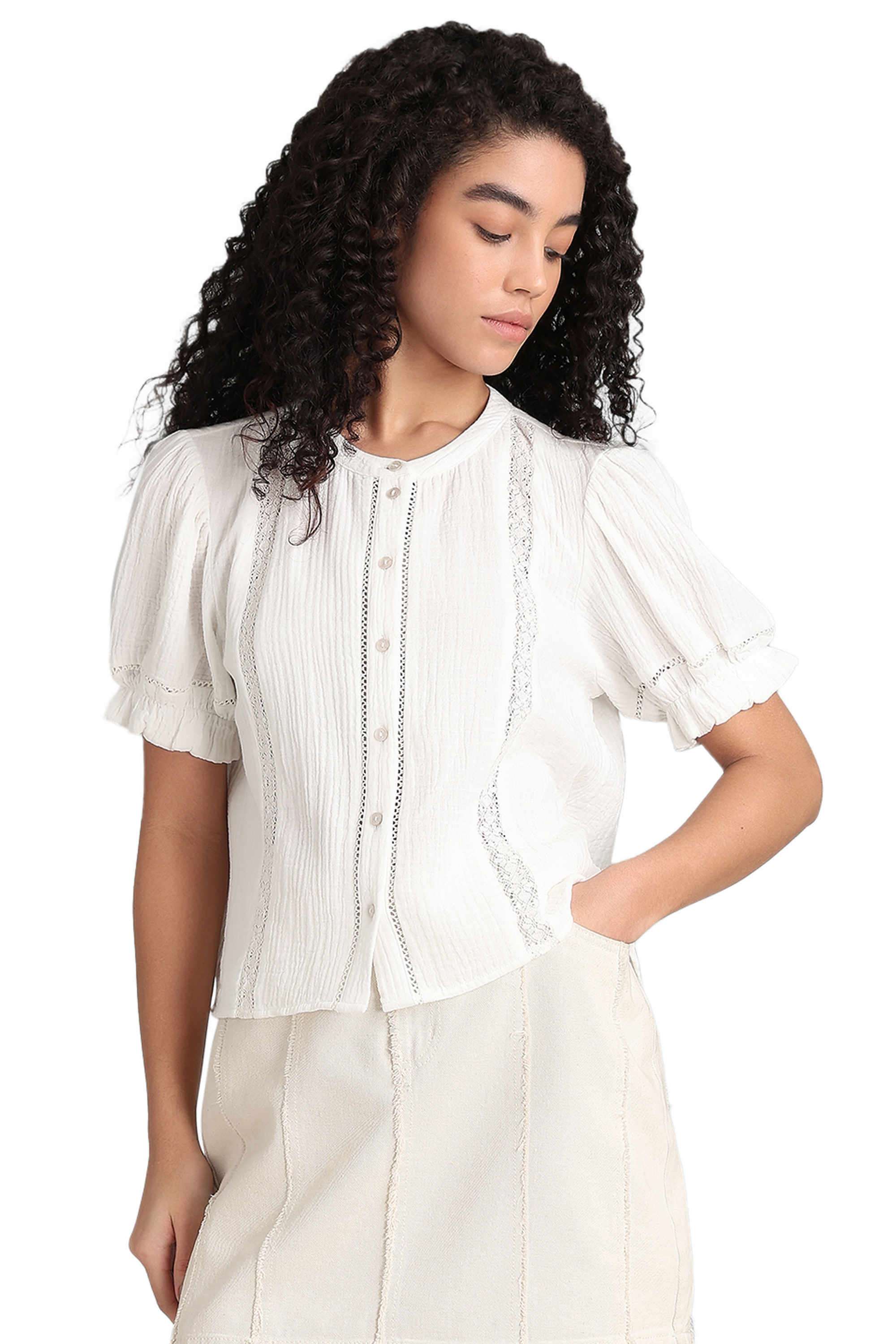 Solid-Cotton-V-Neck-Women-s-Top