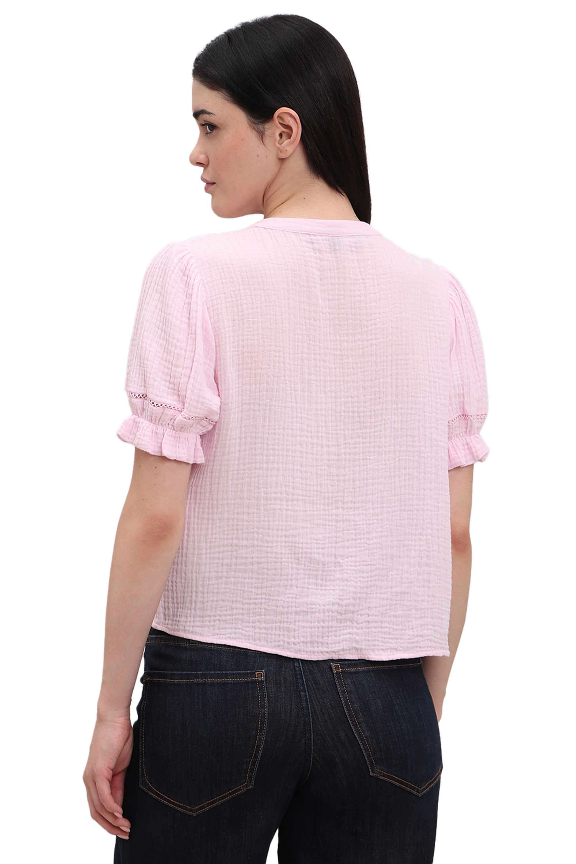 Solid-Cotton-V-Neck-Women-s-Top