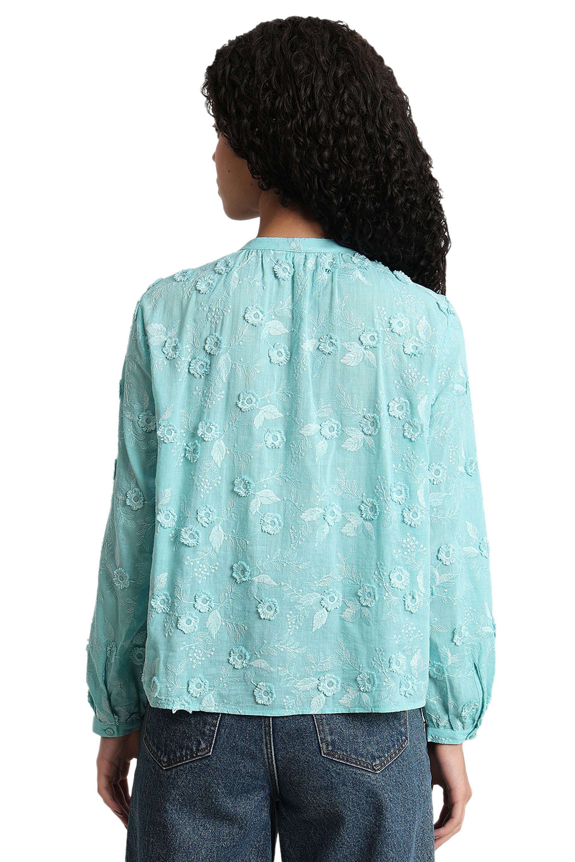 Self-Design-Cotton-V-Neck-Women-s-Shirt
