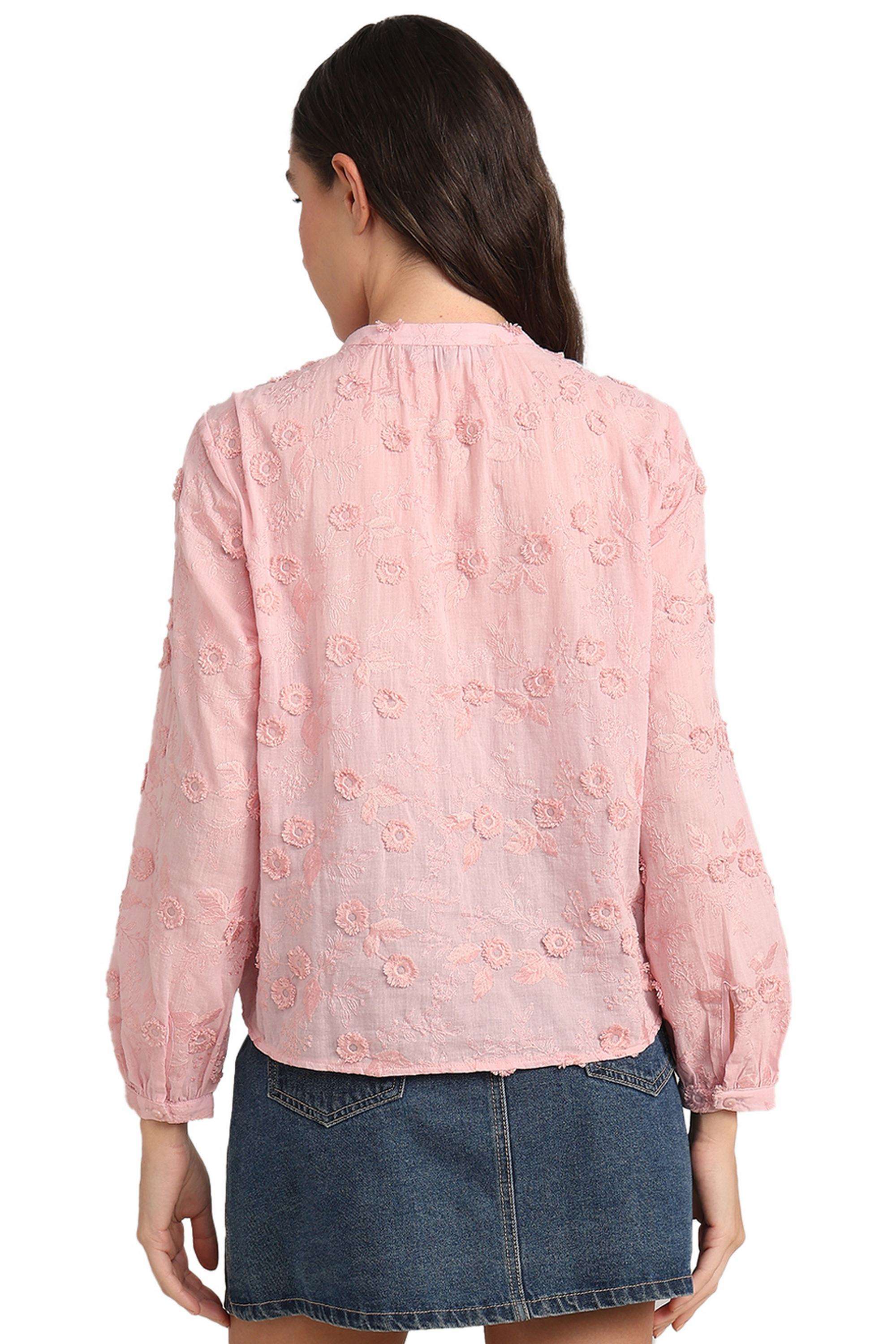 Self-Design-Cotton-V-Neck-Women-s-Shirt