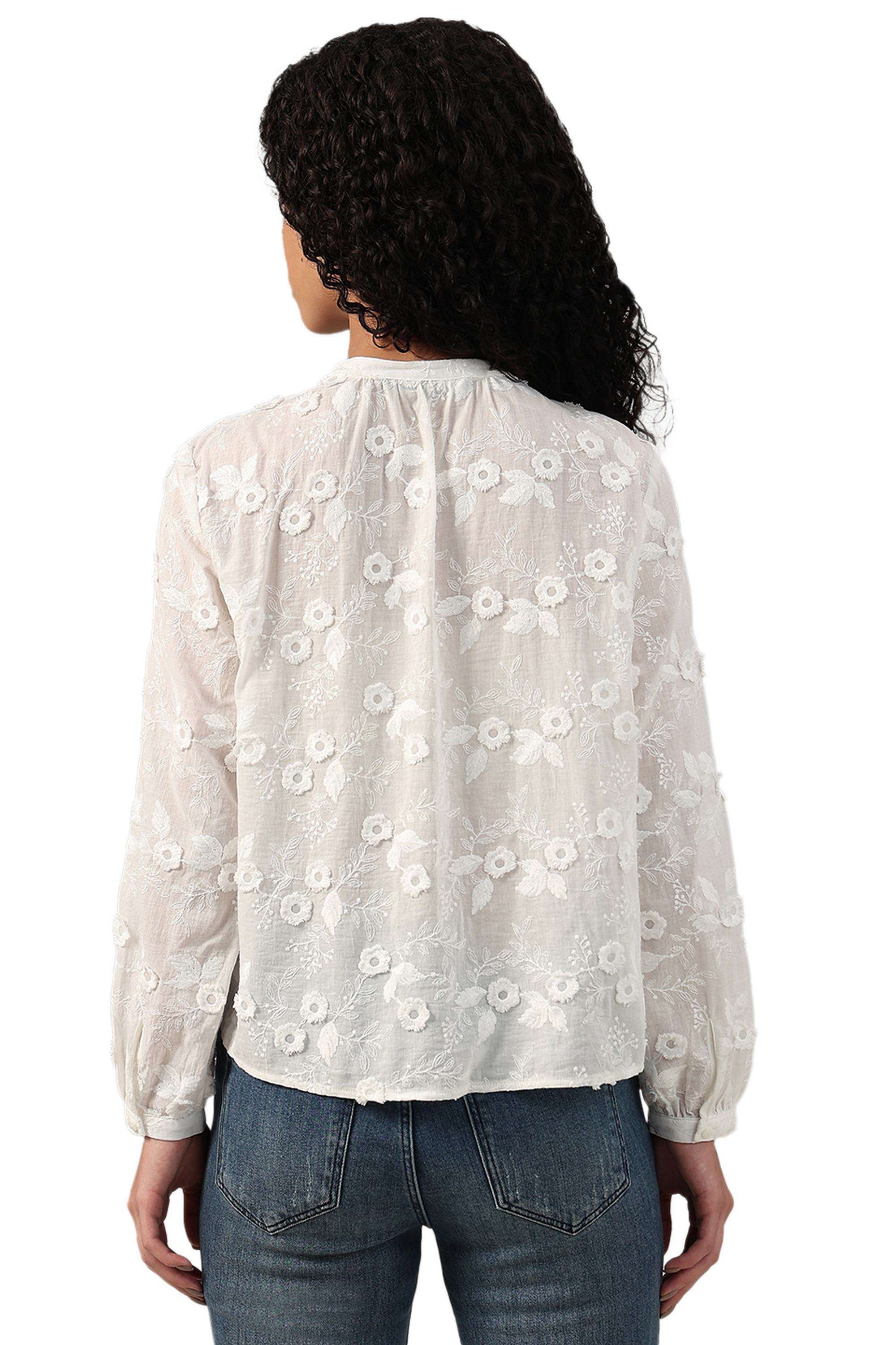 Self-Design-Cotton-V-Neck-Women-s-Shirt