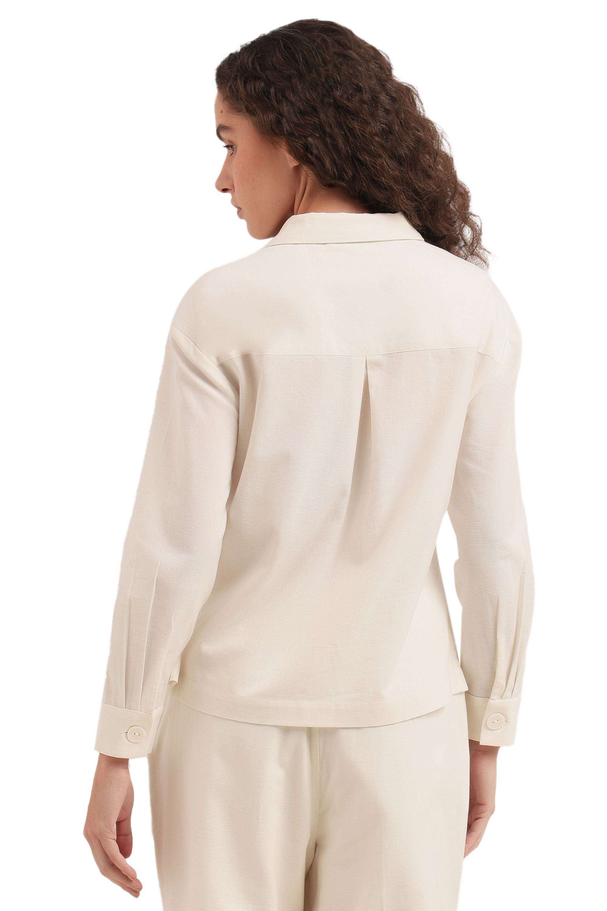 Solid-Cotton-Women-s-Casual-Wear-Shirt