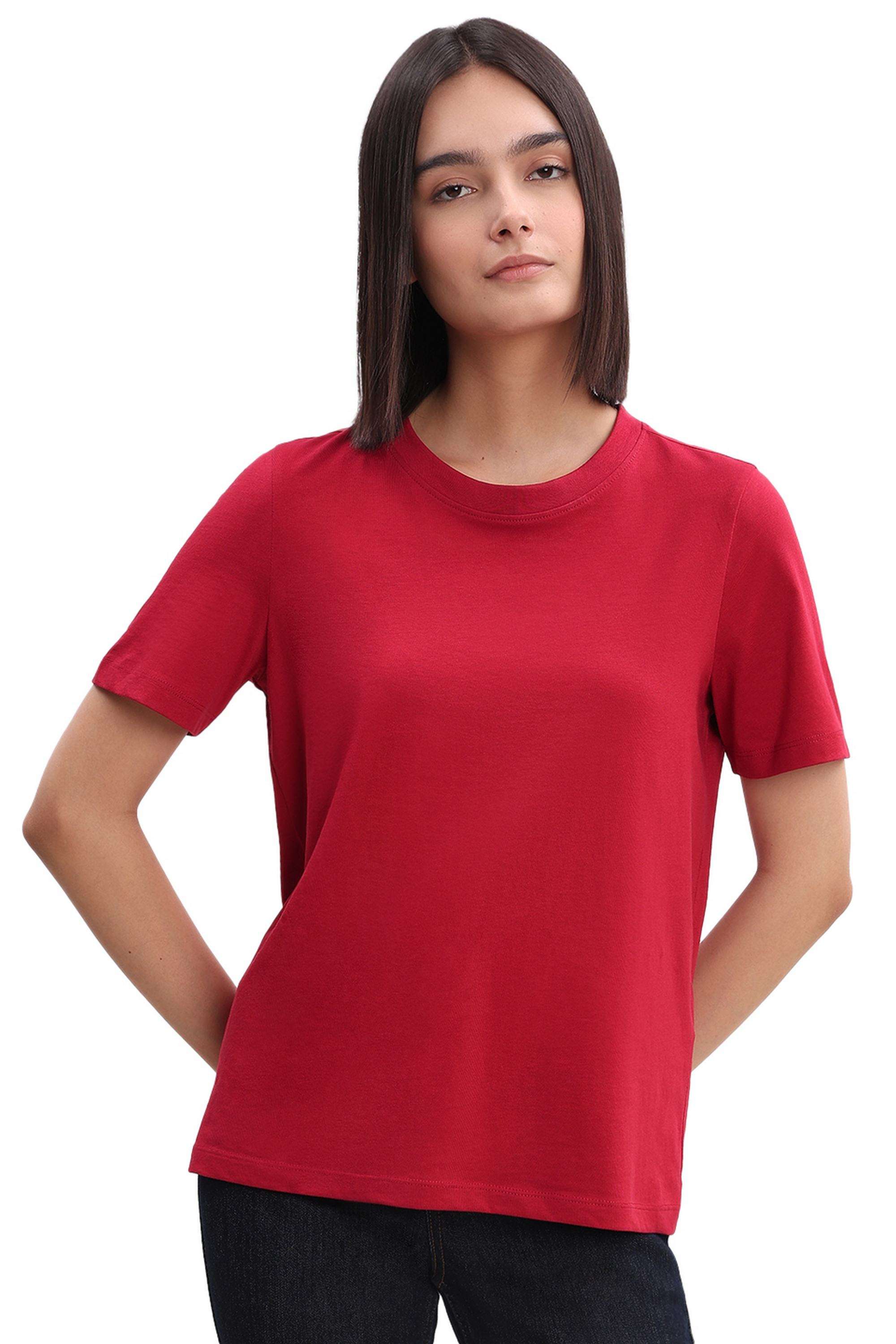 Solid-Cotton-Women-s-T-Shirt